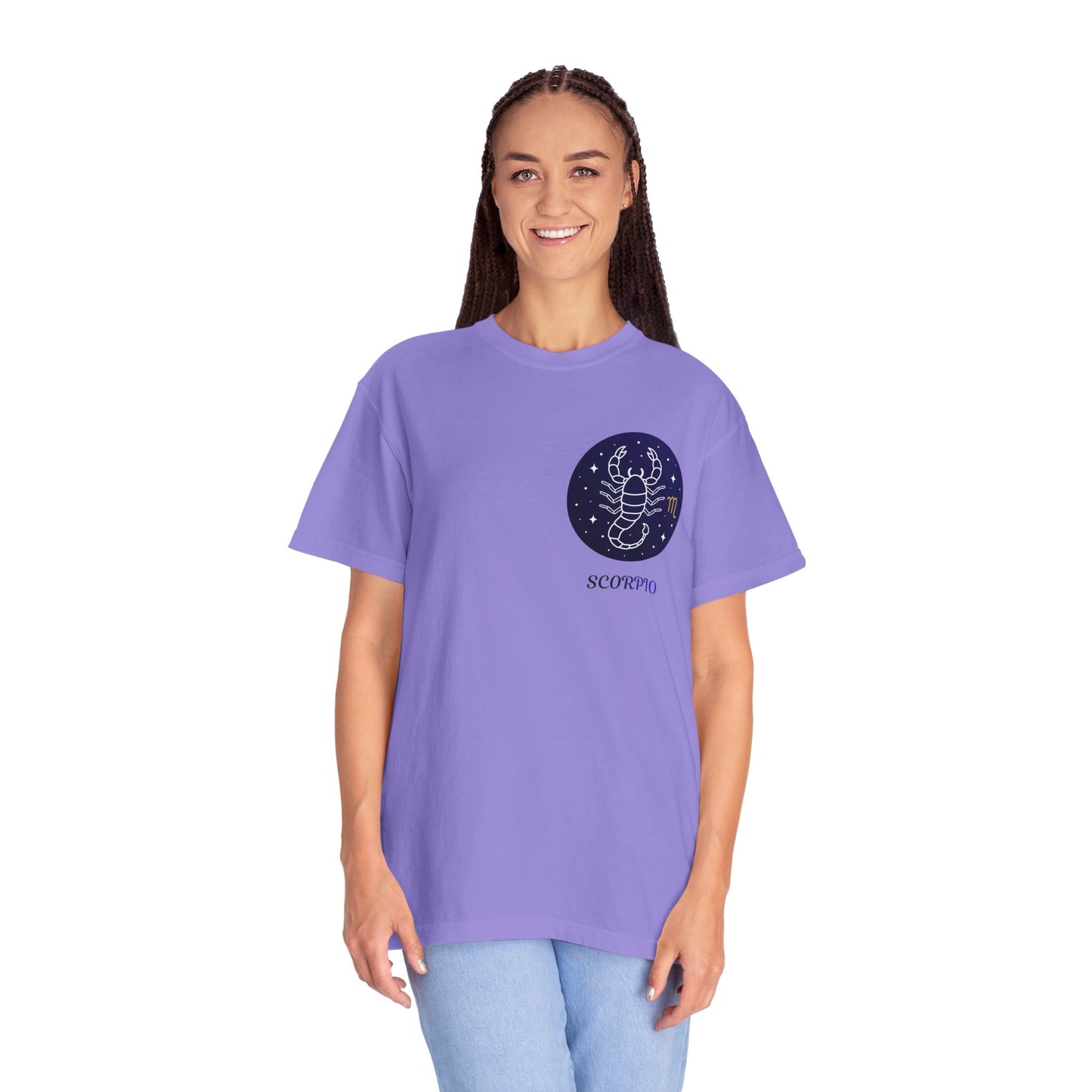 Scorpio Unisex Garment-Dyed T-Shirt – Zodiac Astrology Graphic Tee | Vintage Celestial Star Sign Shirt