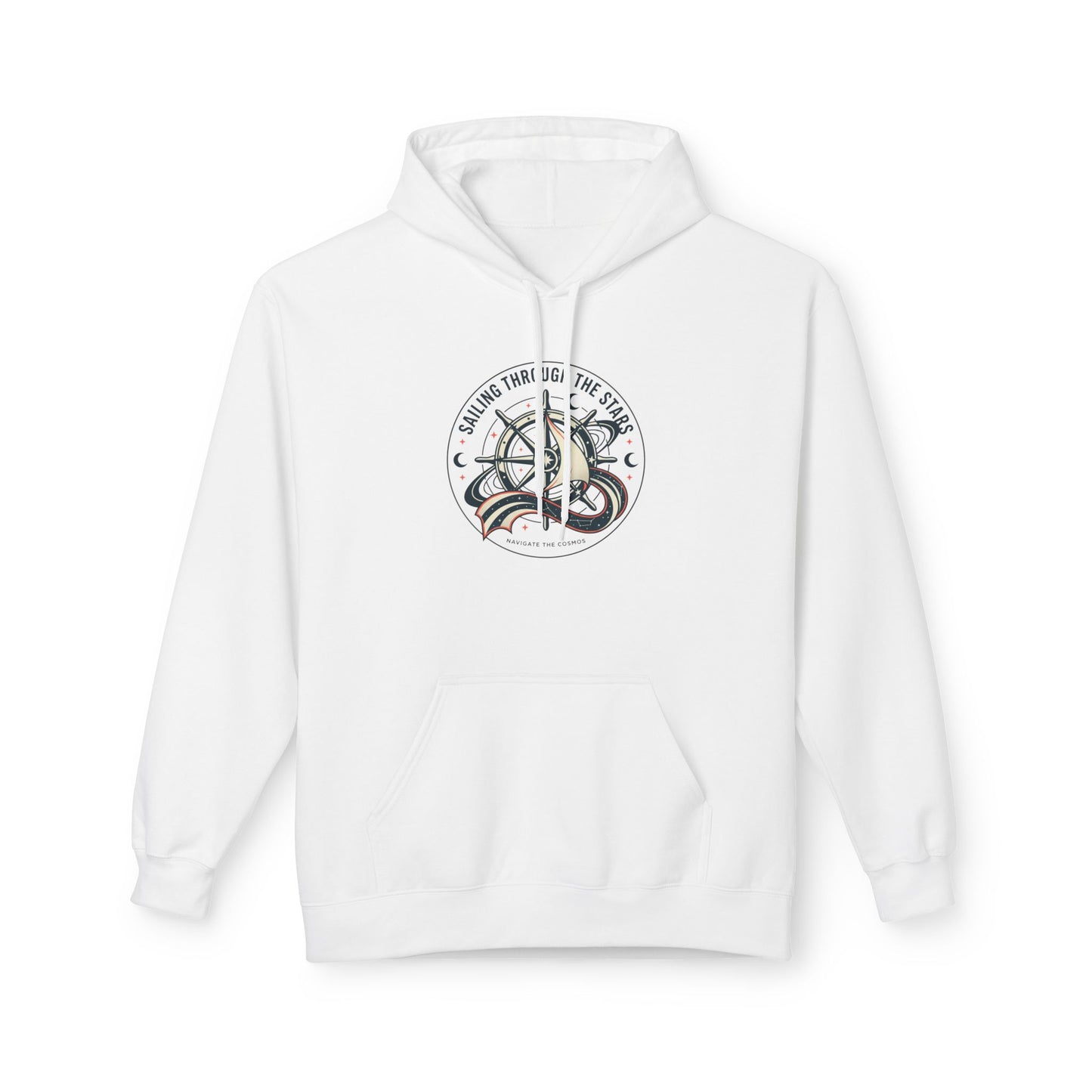 Celestial Nautical Hoodie – Spiritual Ocean Compass & Swirl Design | Astrology, Cosmic Streetwear, Unisex Hoodie