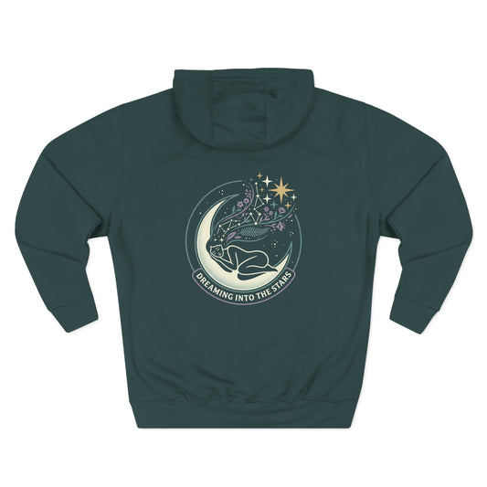 Moonlight Floral Hoodie – Celestial Moon & Botanical Graphic Hoodie | Spiritual Nature Aesthetic, Cosmic Hoodie, Unisex Hoodie