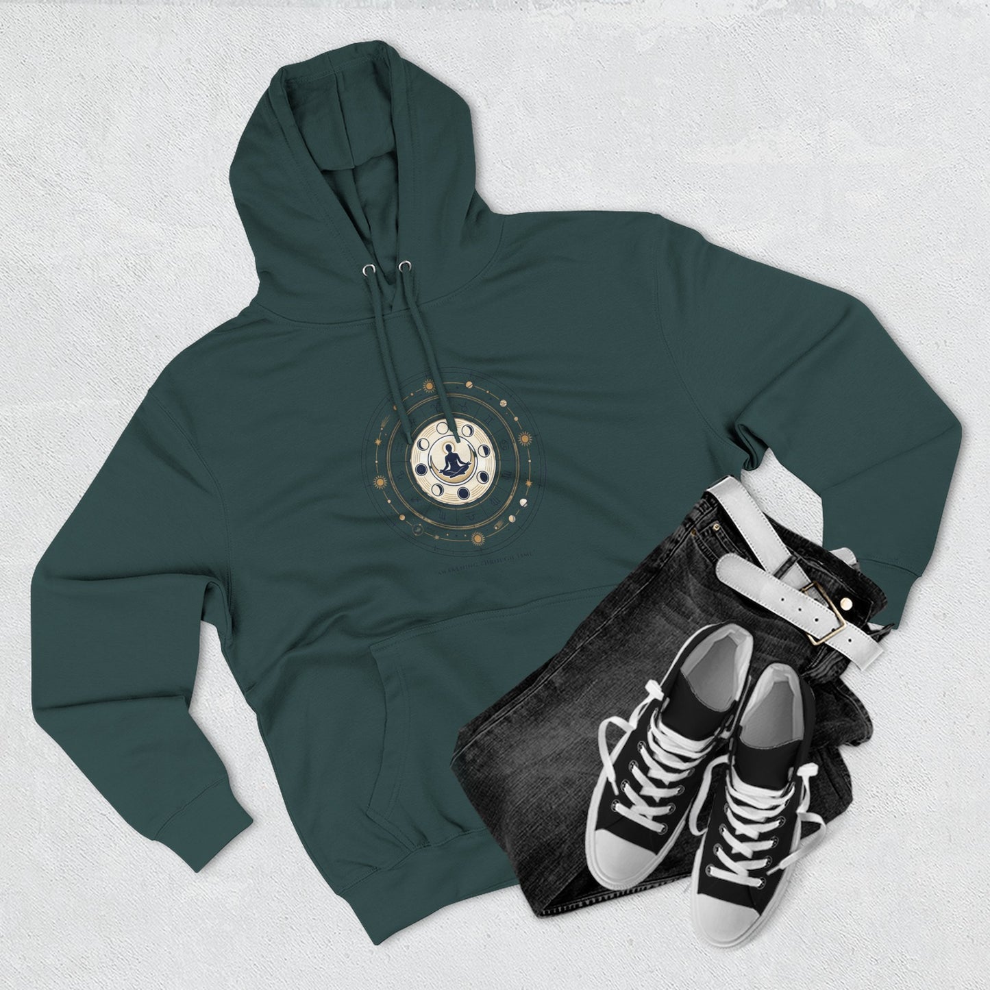 Zodiac Meditation Hoodie – Celestial Birth Chart Mandala Hoodie | Spiritual Astrology Sweatshirt, Unisex Hoodie