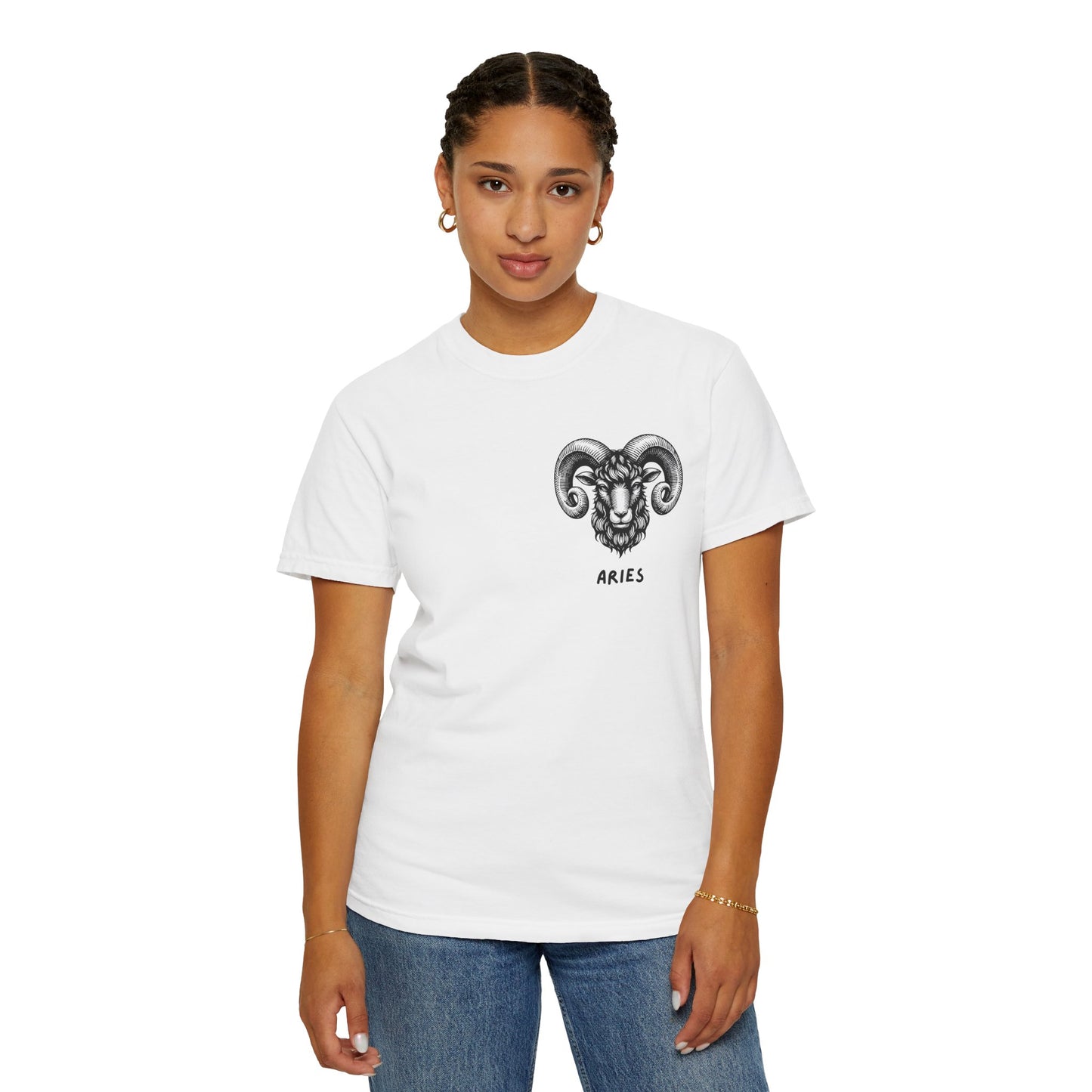 Aries Zodiac T-Shirt – Aries Ram Astrology Graphic Tee | Vintage Star Sign Shirt, Unisex Tee