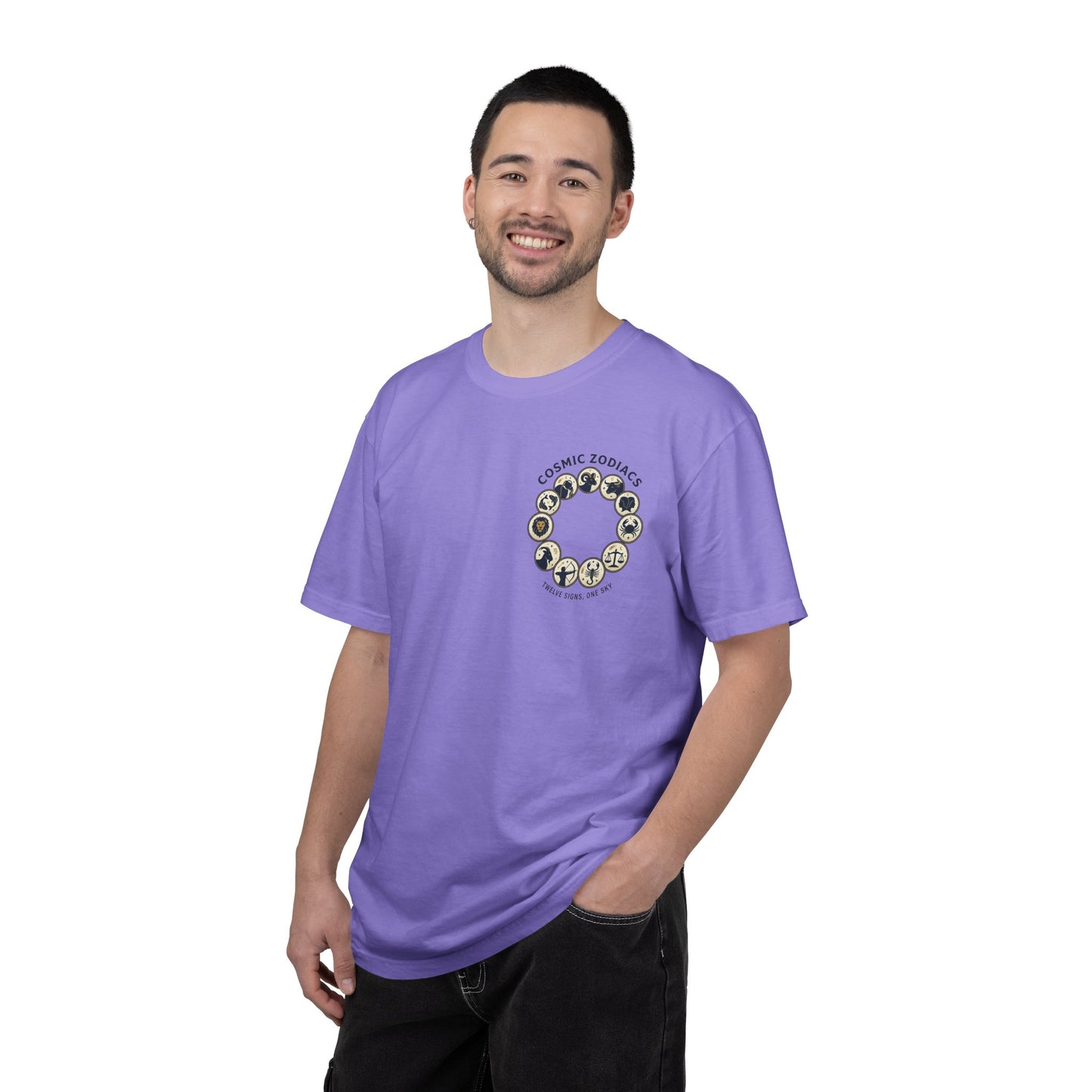 Zodiac Circle T-Shirt – Cosmic Zodiac Astrology Graphic Tee | Celestial Star Sign Shirt, Unisex Tee