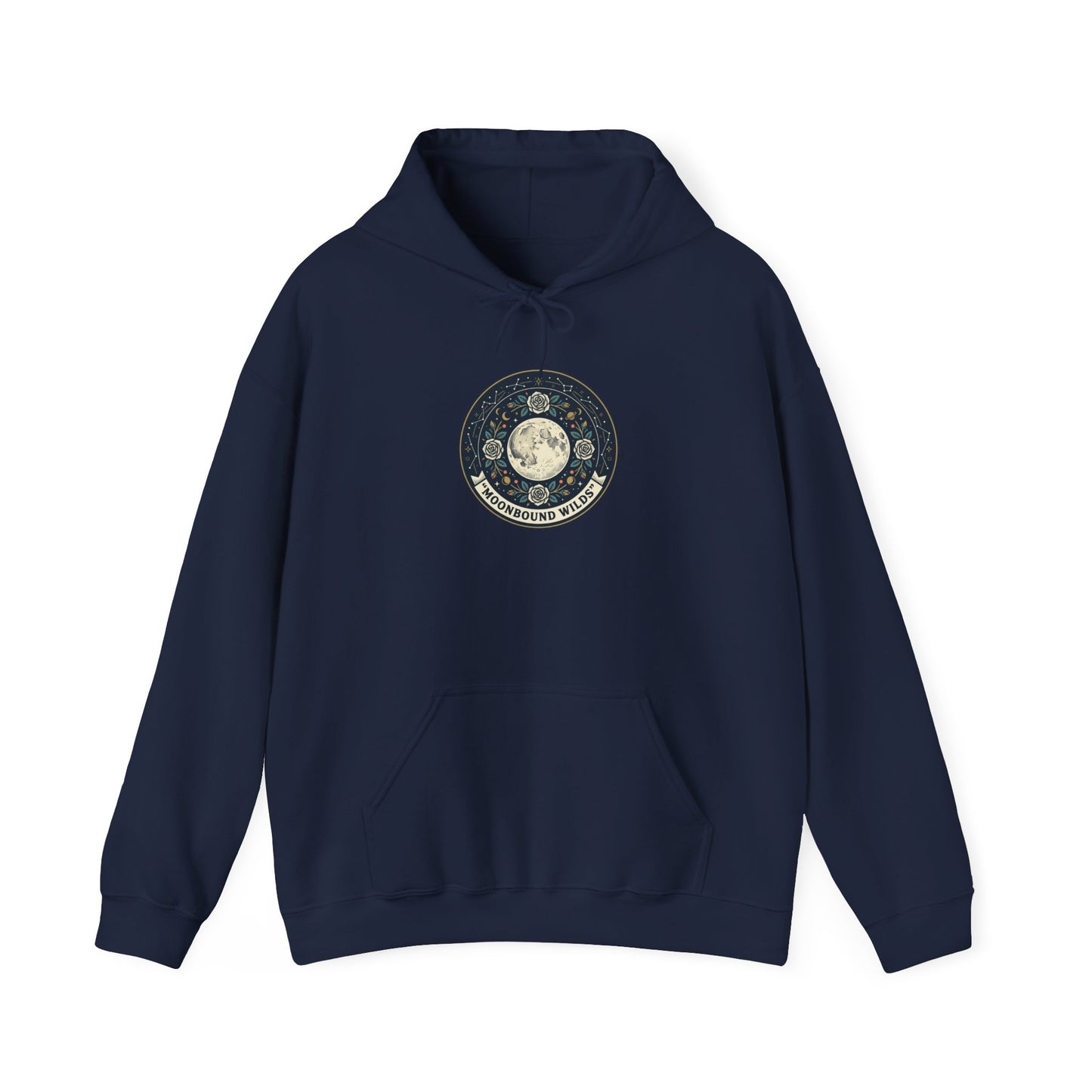 Moonbound Wilds Hoodie – Celestial Wolf Moon Graphic Sweatshirt | Vintage Cosmic Streetwear