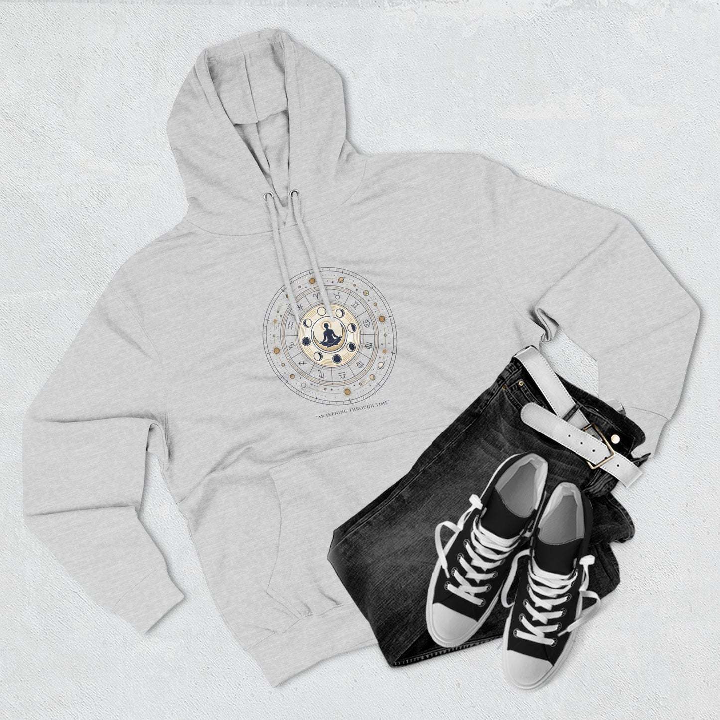 Zodiac Meditation Hoodie – Celestial Birth Chart Mandala Hoodie | Spiritual Astrology Sweatshirt, Unisex Hoodie