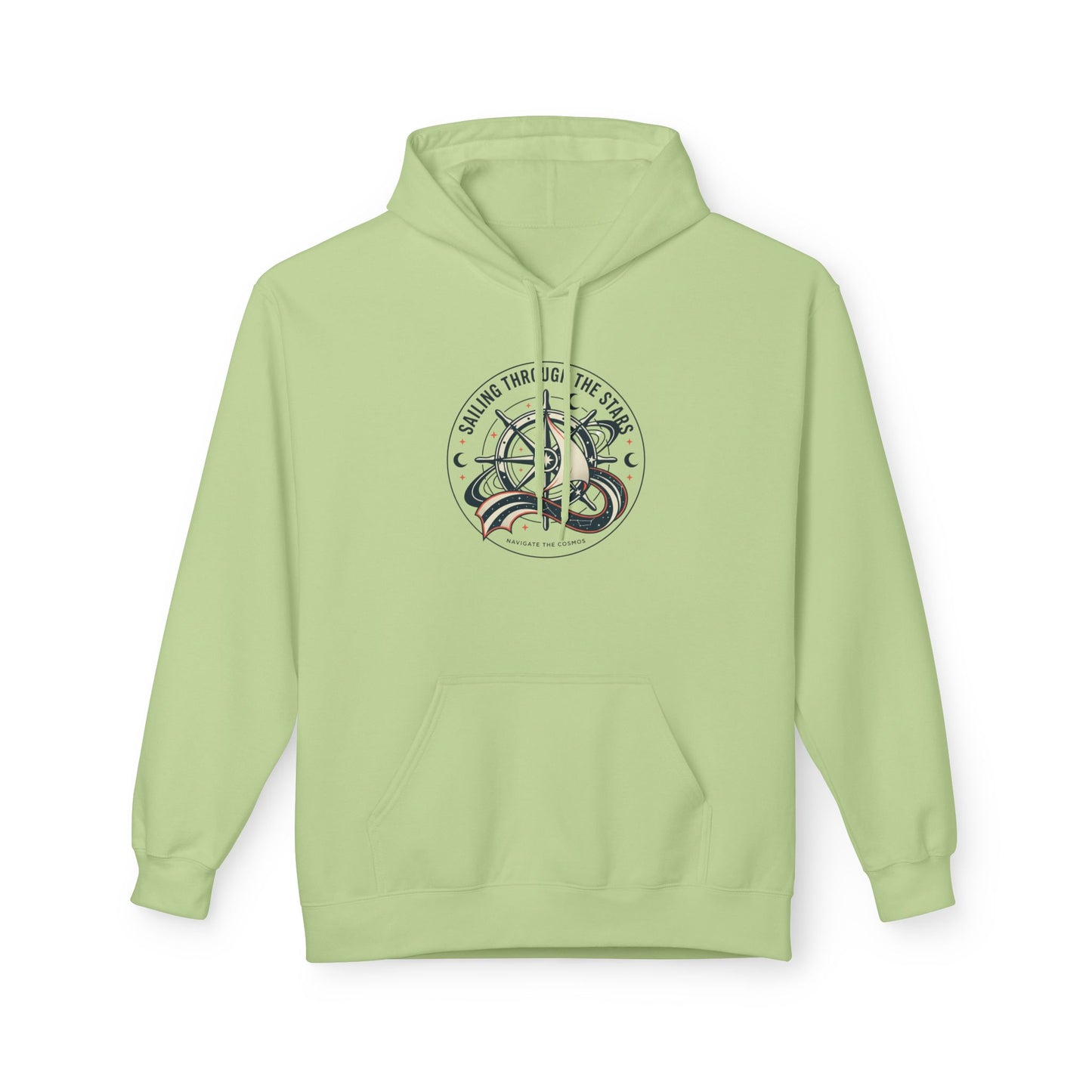 Celestial Nautical Hoodie – Spiritual Ocean Compass & Swirl Design | Astrology, Cosmic Streetwear, Unisex Hoodie