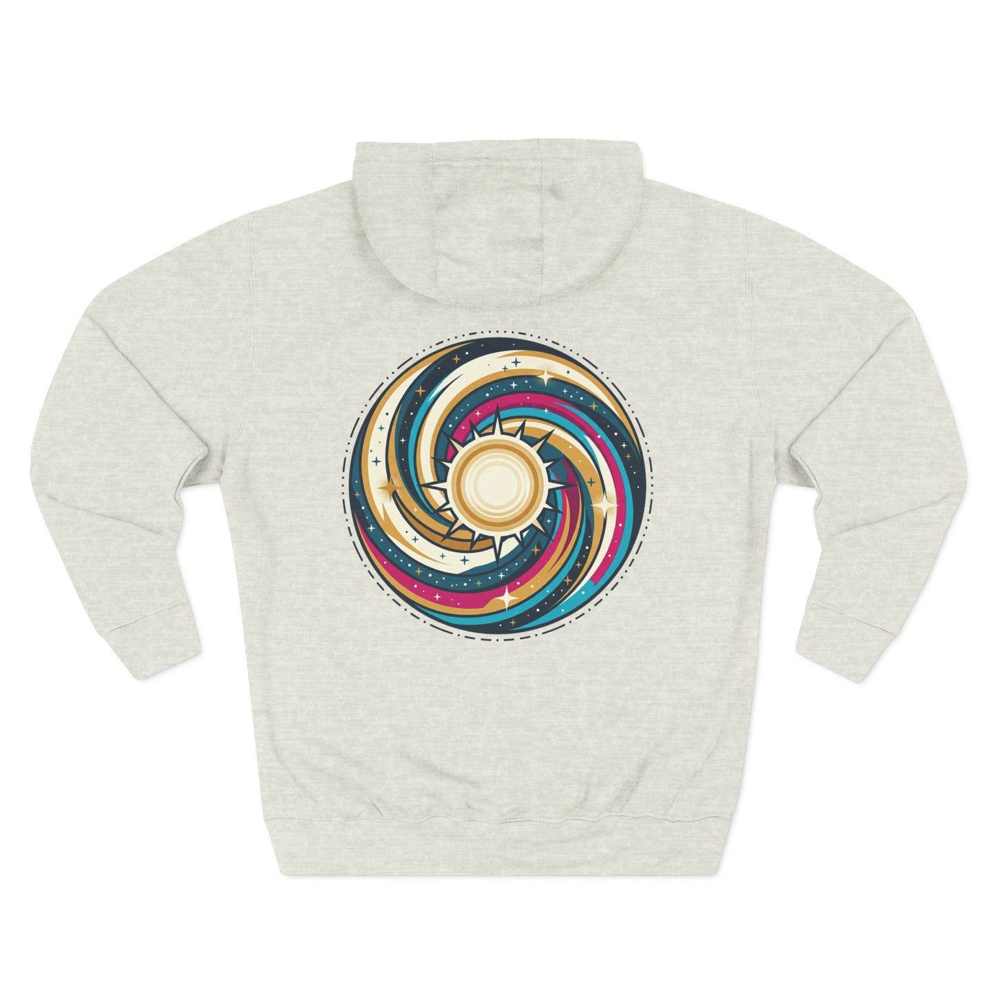 Swirl Sun Hoodie – Cosmic Spiral Sun Graphic Hoodie | Psychedelic Space Aesthetic, Celestial Streetwear, Unisex Hoodie