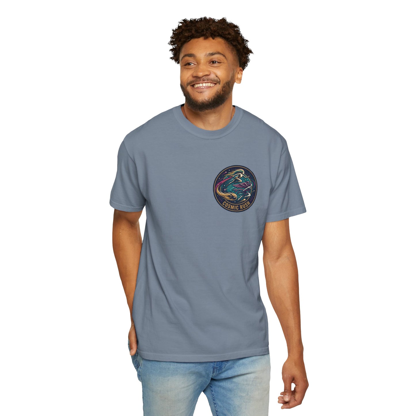 Cosmic Rush Skate T-Shirt – Retro Space Surf Graphic Tee | Vintage Cosmic Wave Shirt, Unisex Casual Tee