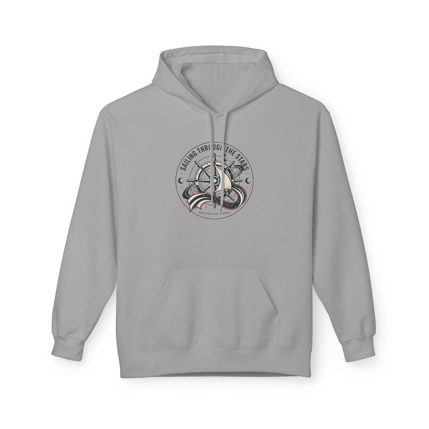 Celestial Nautical Hoodie – Spiritual Ocean Compass & Swirl Design | Astrology, Cosmic Streetwear, Unisex Hoodie