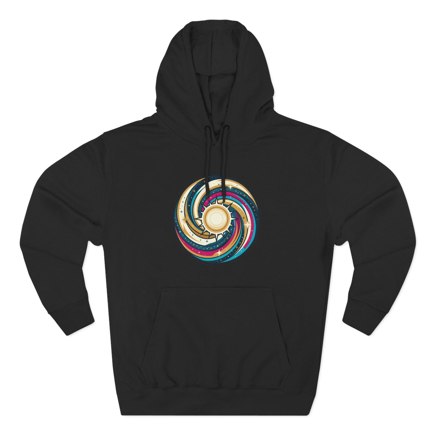 Swirl Sun Hoodie – Cosmic Spiral Sun Graphic Hoodie | Psychedelic Space Aesthetic, Celestial Streetwear, Unisex Hoodie