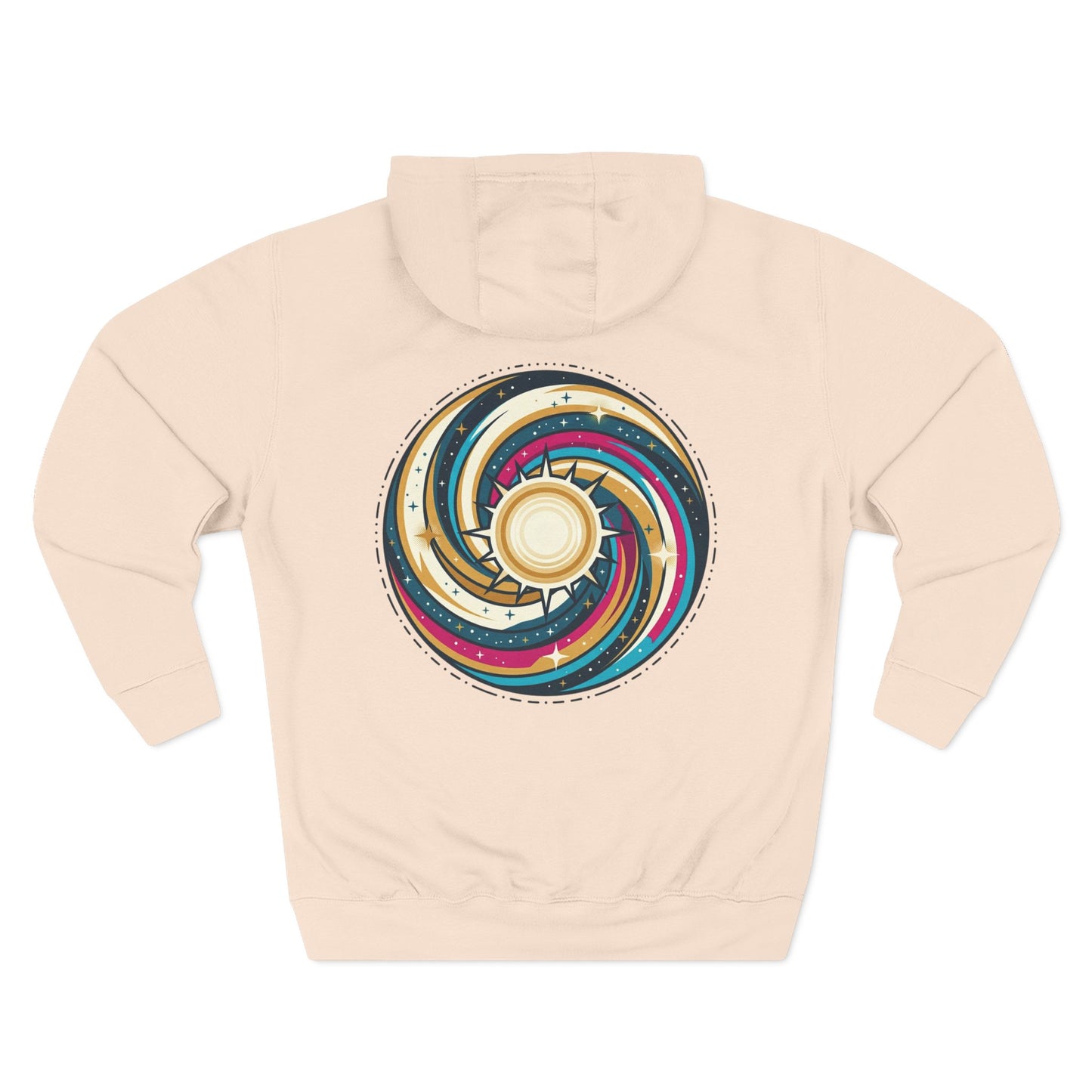 Swirl Sun Hoodie – Cosmic Spiral Sun Graphic Hoodie | Psychedelic Space Aesthetic, Celestial Streetwear, Unisex Hoodie