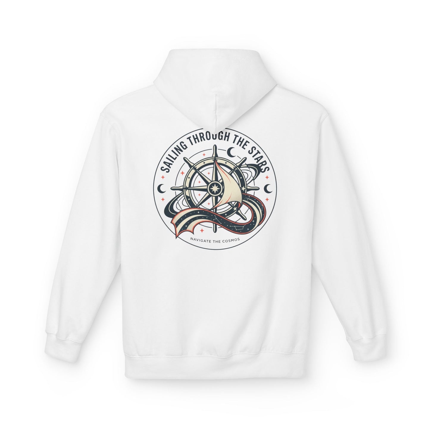Celestial Nautical Hoodie – Spiritual Ocean Compass & Swirl Design | Astrology, Cosmic Streetwear, Unisex Hoodie