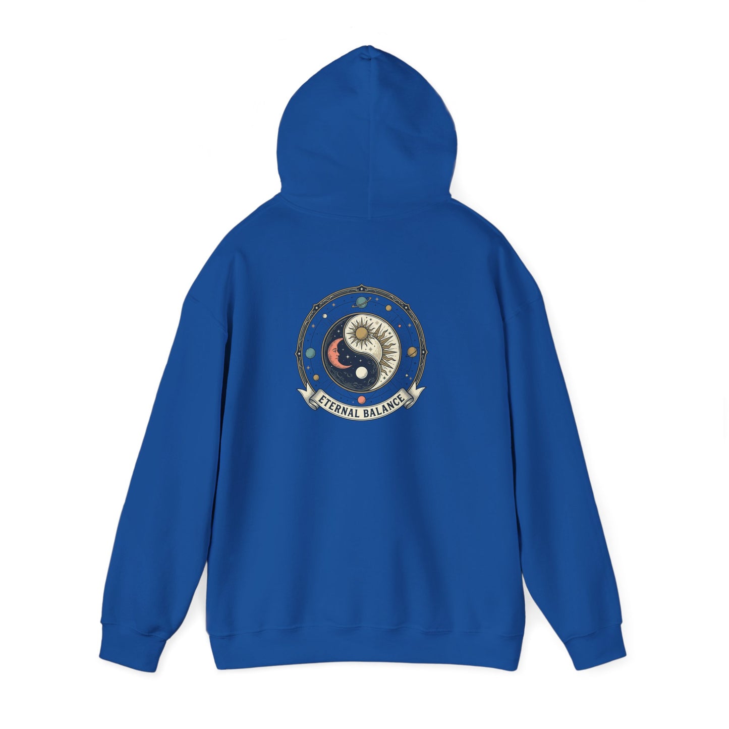 Yin Yang Eternal Balance Hoodie – Sun & Moon Spiritual Graphic Sweatshirt | Minimal Zen Streetwear