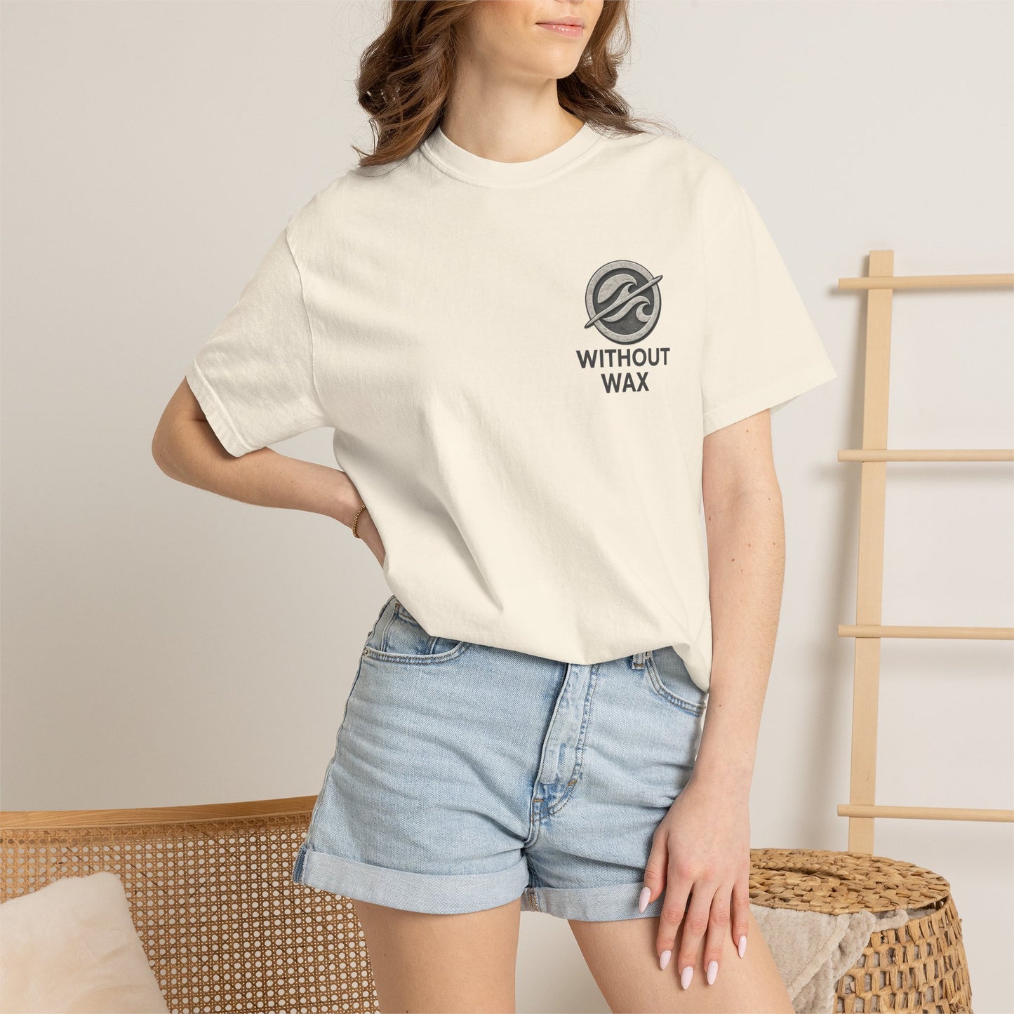 Without Wax Surf Logo T-Shirt – Coastal Wave Badge Graphic Tee | Vintage Streetwear Shirt