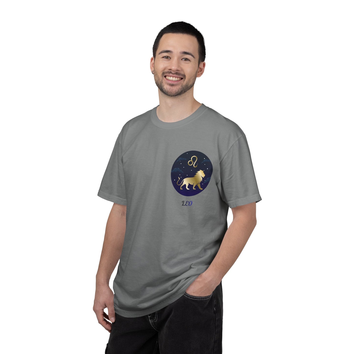 Leo Zodiac T-Shirt – Gold Lion Constellation Graphic Tee | Celestial Astrology Shirt