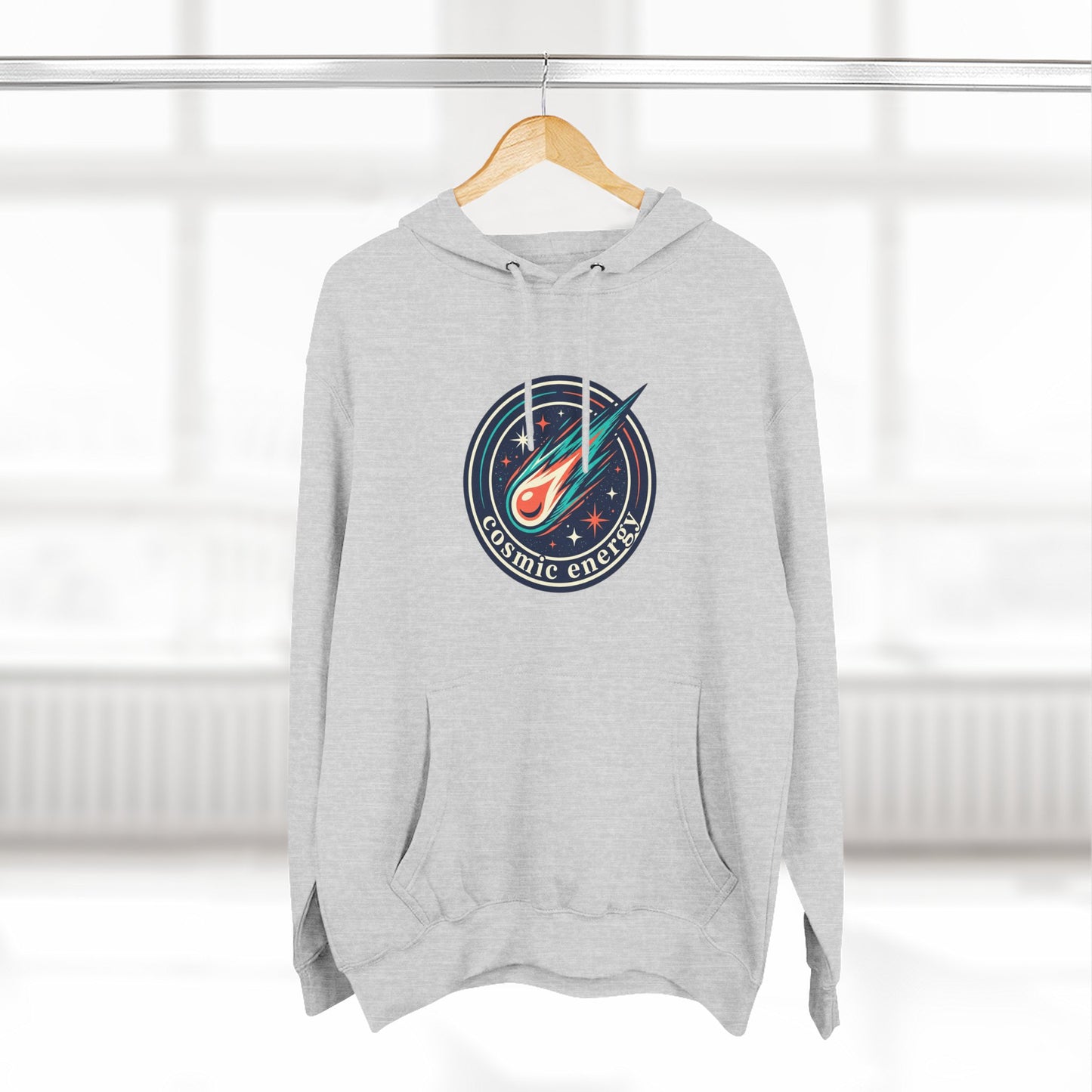 Cosmic Energy Hoodie – Meteor & Shooting Star Graphic Hoodie | Space Aesthetic, Celestial Streetwear, Unisex Hoodie