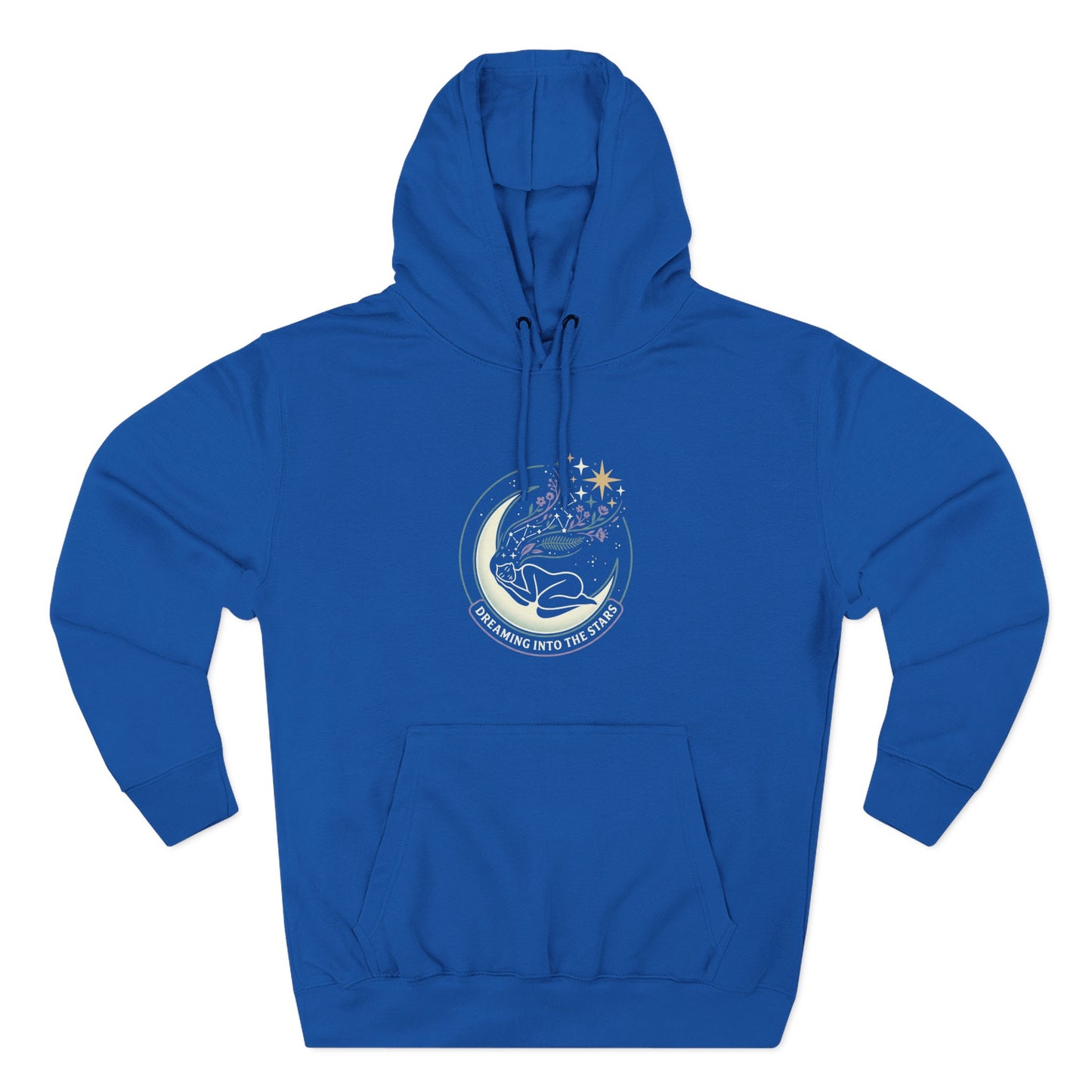 Moonlight Floral Hoodie – Celestial Moon & Botanical Graphic Hoodie | Spiritual Nature Aesthetic, Cosmic Hoodie, Unisex Hoodie