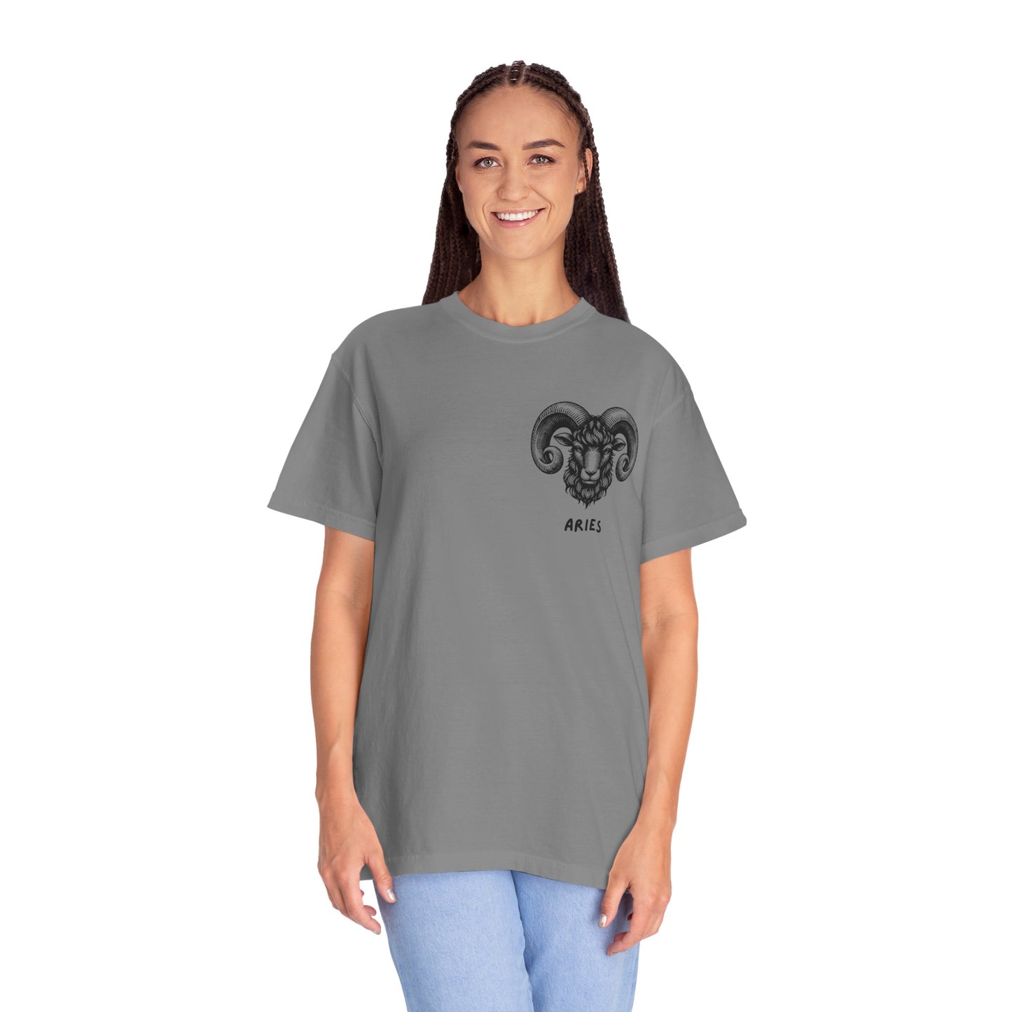 Aries Zodiac T-Shirt – Aries Ram Astrology Graphic Tee | Vintage Star Sign Shirt, Unisex Tee