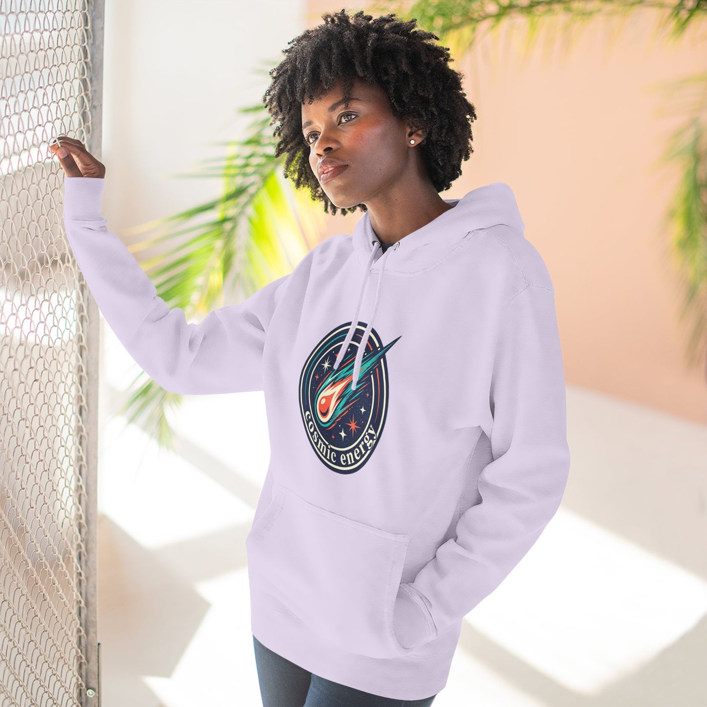 Cosmic Energy Hoodie – Meteor & Shooting Star Graphic Hoodie | Space Aesthetic, Celestial Streetwear, Unisex Hoodie