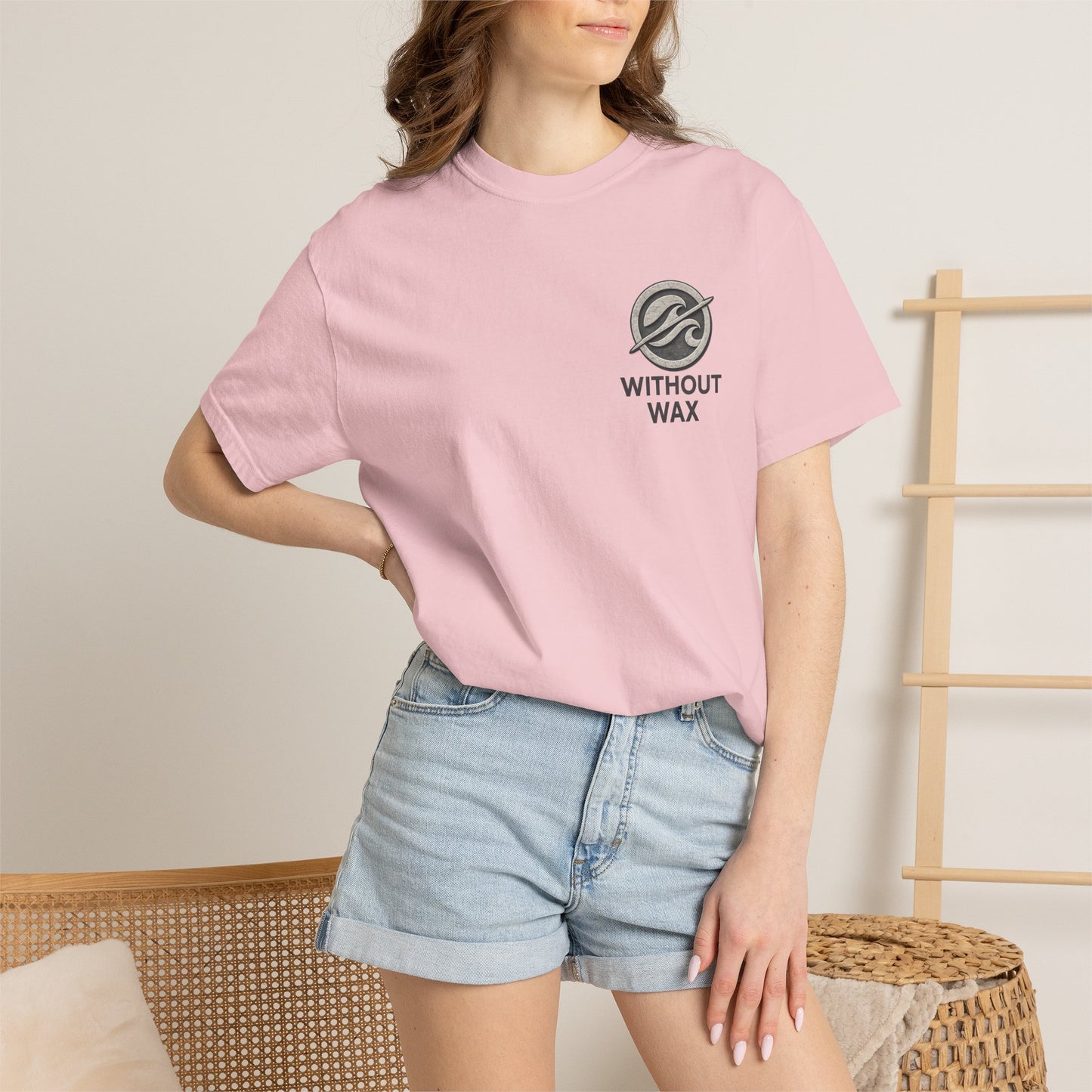 Without Wax Surf Logo T-Shirt – Coastal Wave Badge Graphic Tee | Vintage Streetwear Shirt