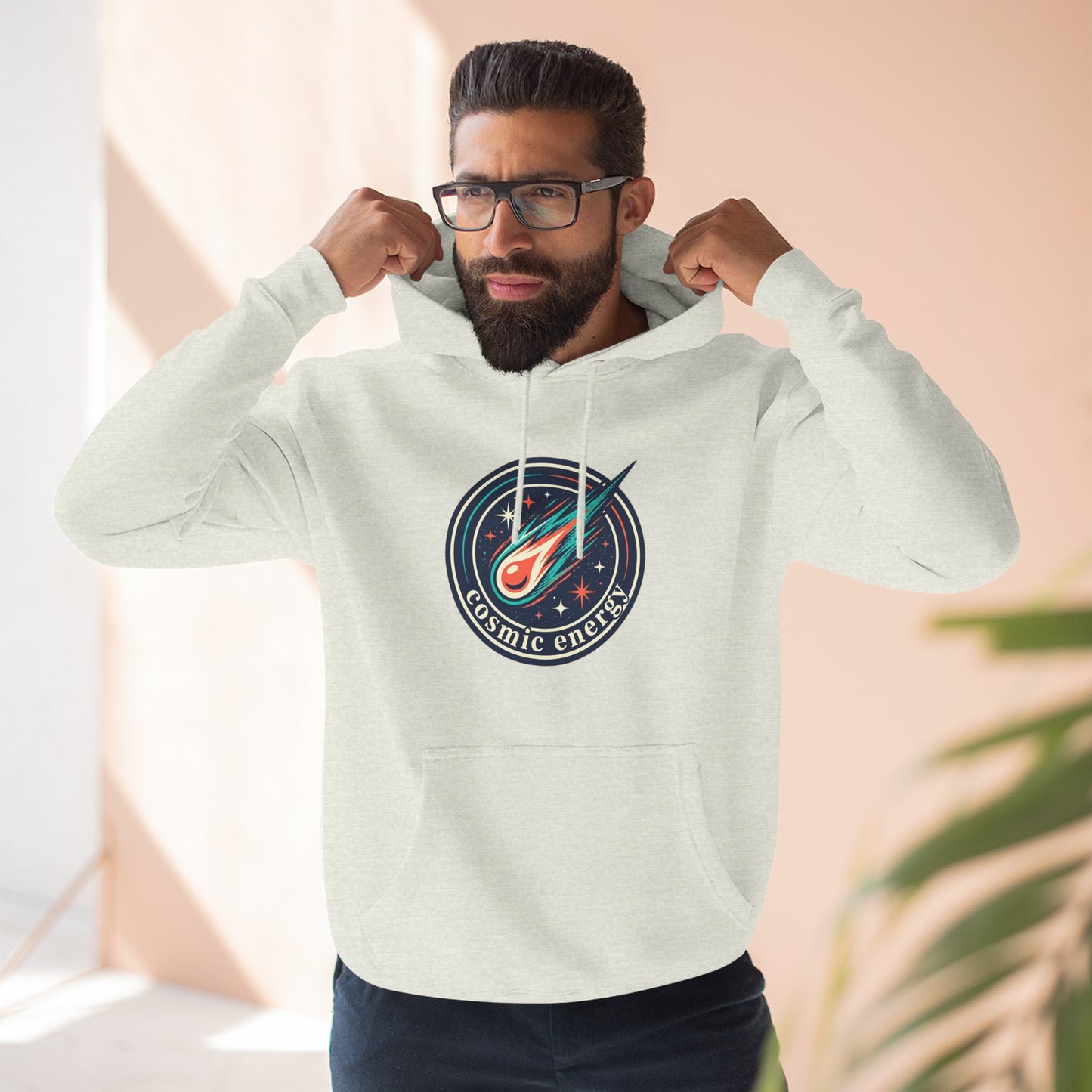 Cosmic Energy Hoodie – Meteor & Shooting Star Graphic Hoodie | Space Aesthetic, Celestial Streetwear, Unisex Hoodie