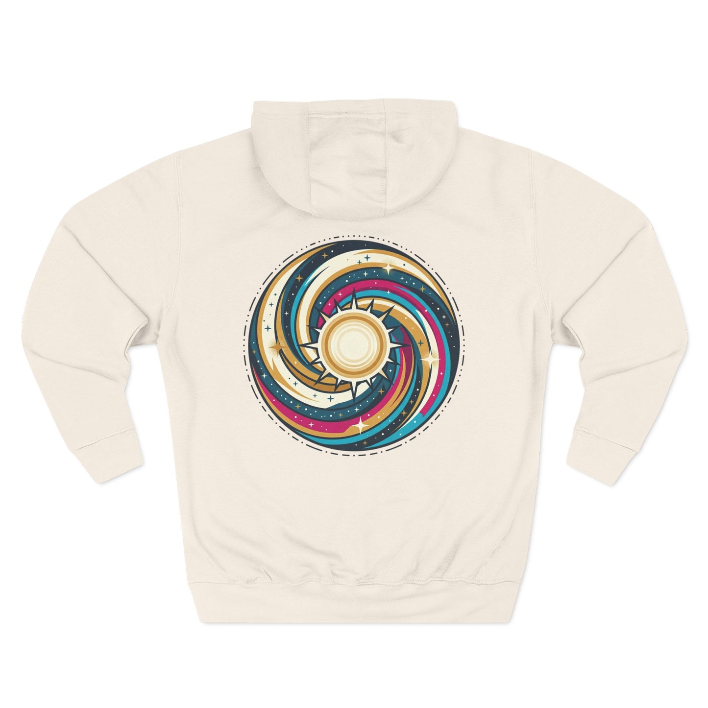 Swirl Sun Hoodie – Cosmic Spiral Sun Graphic Hoodie | Psychedelic Space Aesthetic, Celestial Streetwear, Unisex Hoodie