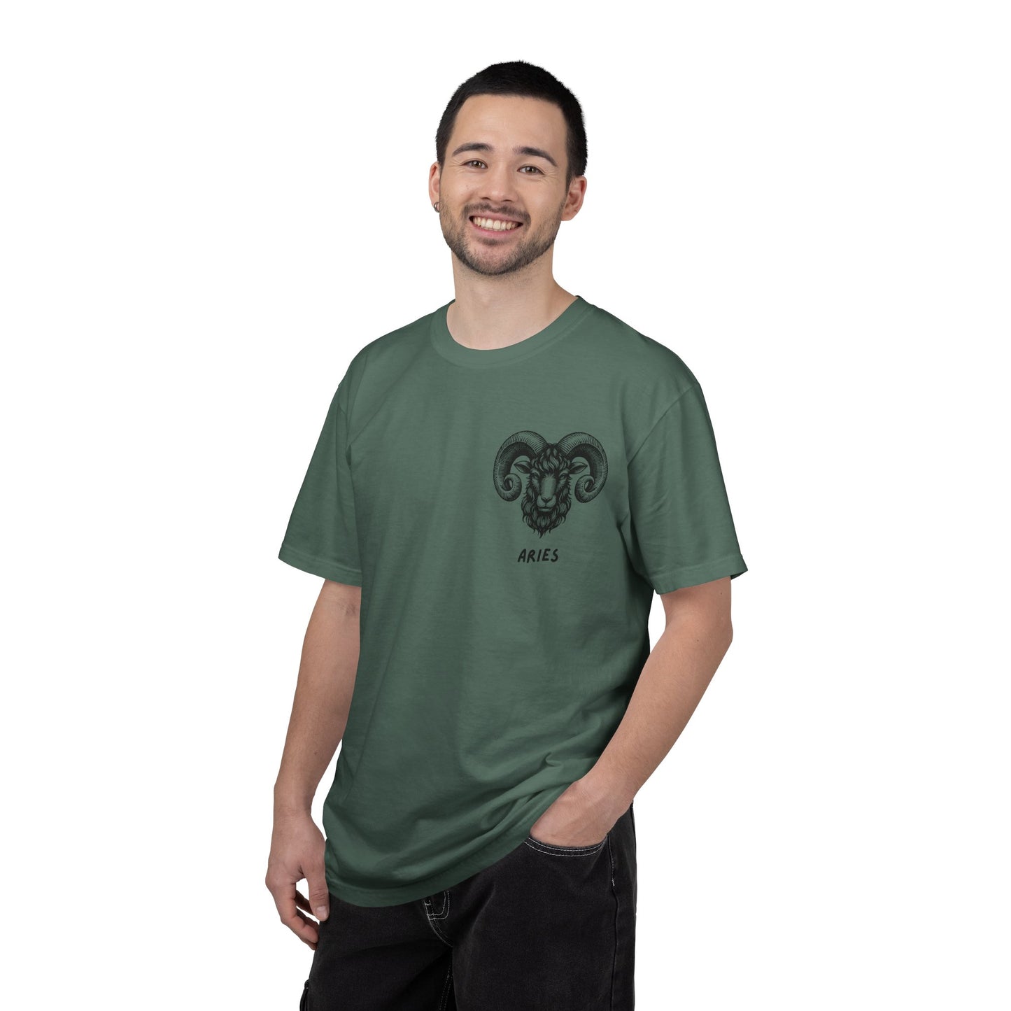 Aries Zodiac T-Shirt – Aries Ram Astrology Graphic Tee | Vintage Star Sign Shirt, Unisex Tee