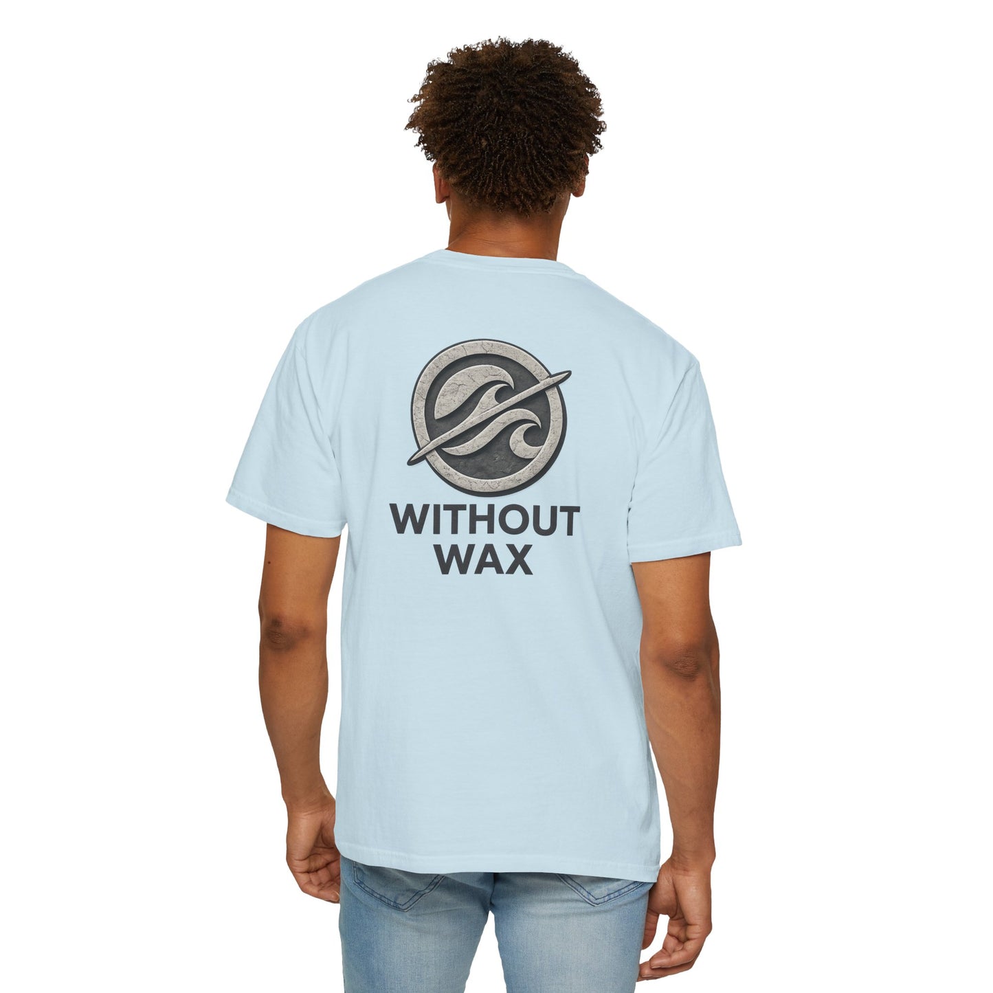 Without Wax Surf Logo T-Shirt – Coastal Wave Badge Graphic Tee | Vintage Streetwear Shirt