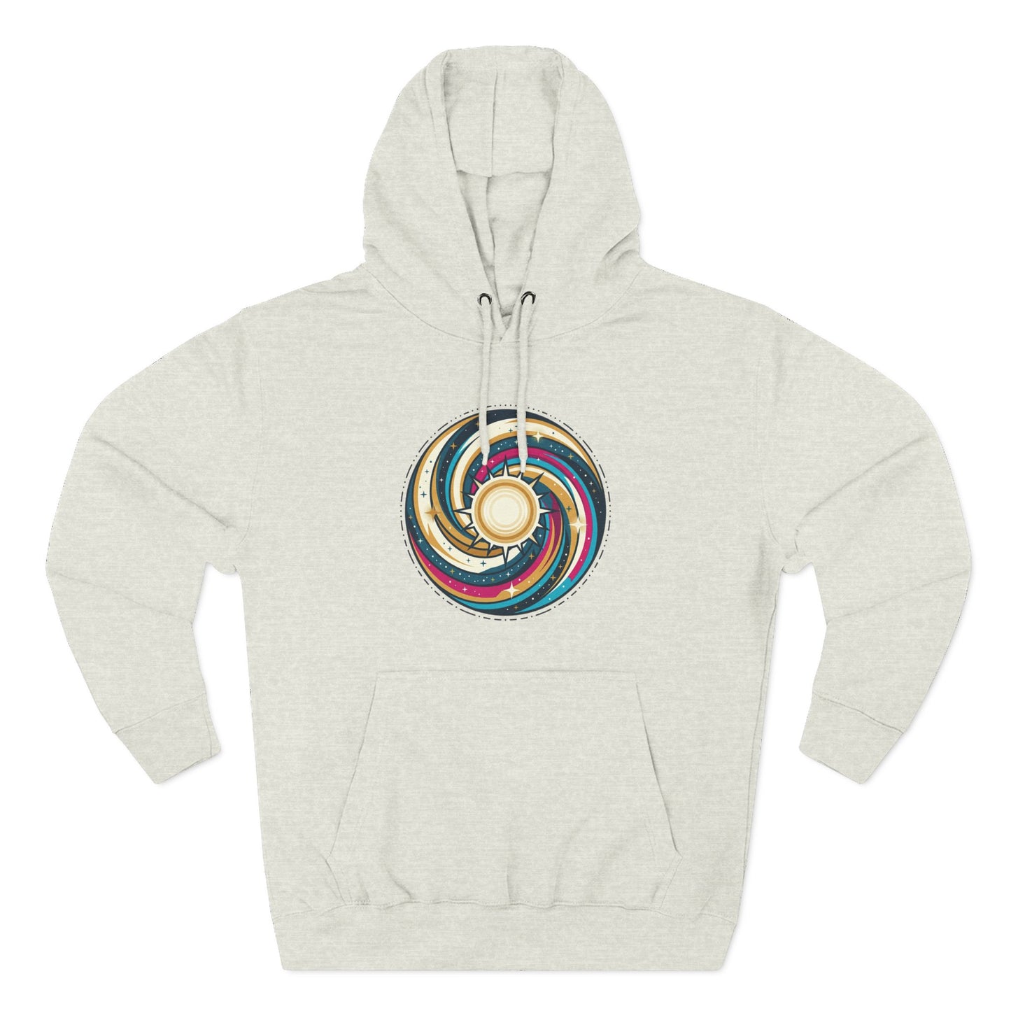 Swirl Sun Hoodie – Cosmic Spiral Sun Graphic Hoodie | Psychedelic Space Aesthetic, Celestial Streetwear, Unisex Hoodie