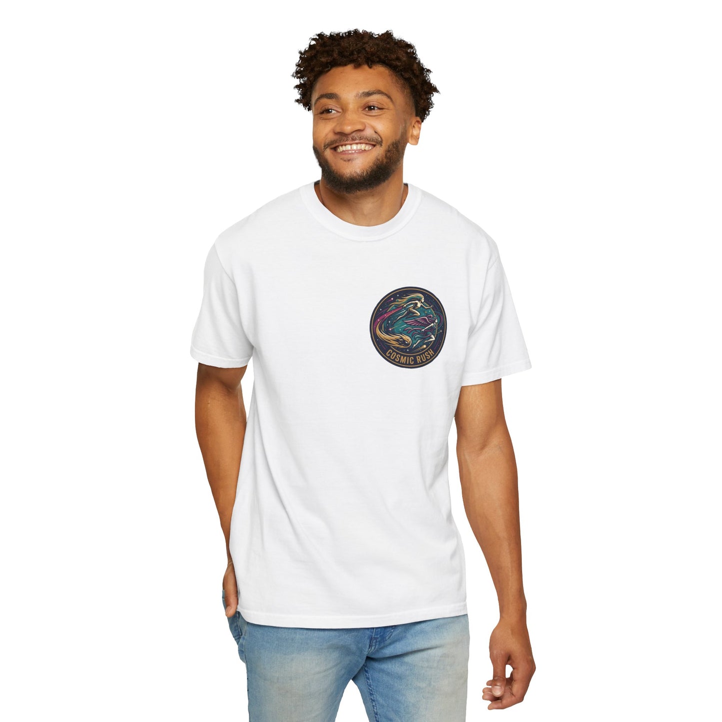 Cosmic Rush Skate T-Shirt – Retro Space Surf Graphic Tee | Vintage Cosmic Wave Shirt, Unisex Casual Tee