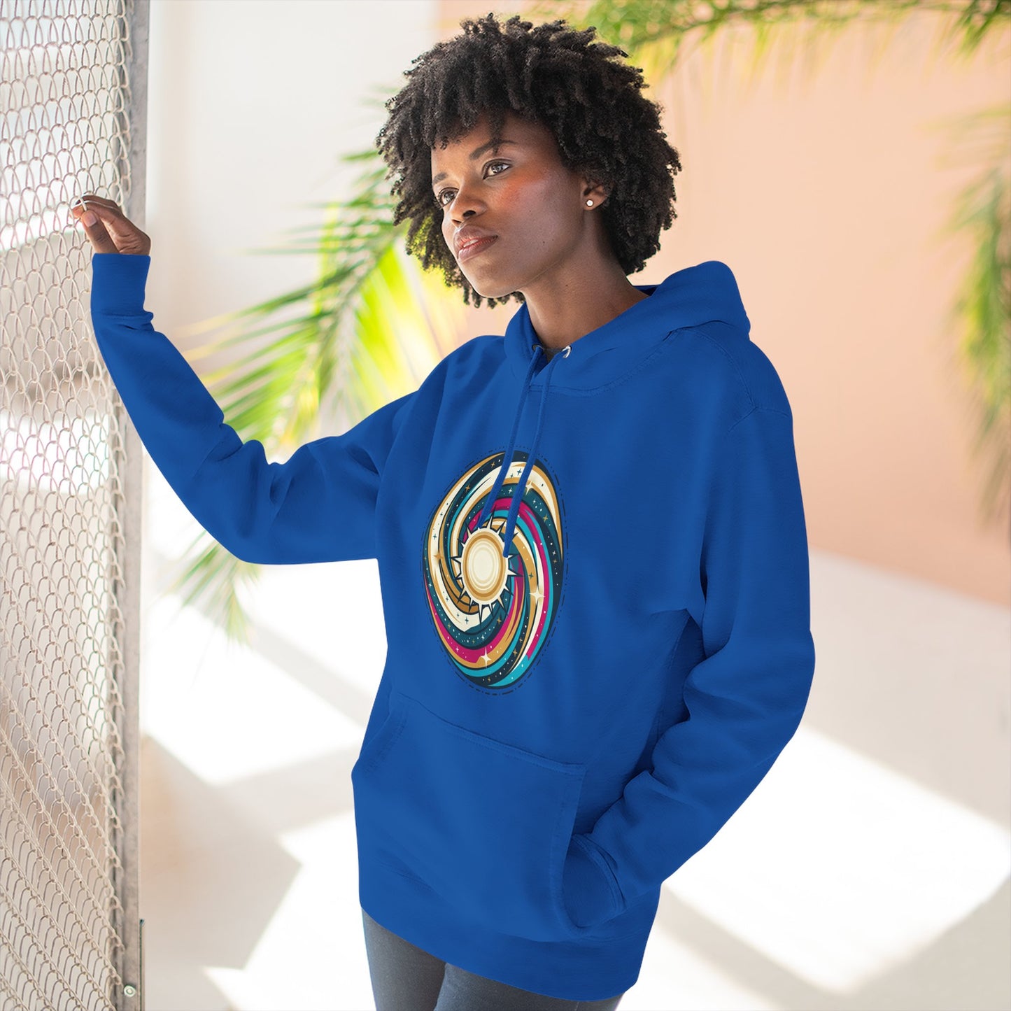 Swirl Sun Hoodie – Cosmic Spiral Sun Graphic Hoodie | Psychedelic Space Aesthetic, Celestial Streetwear, Unisex Hoodie