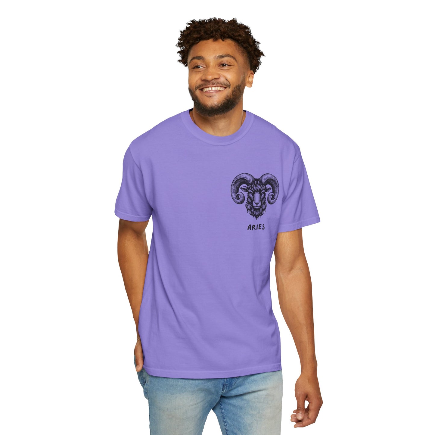 Aries Zodiac T-Shirt – Aries Ram Astrology Graphic Tee | Vintage Star Sign Shirt, Unisex Tee