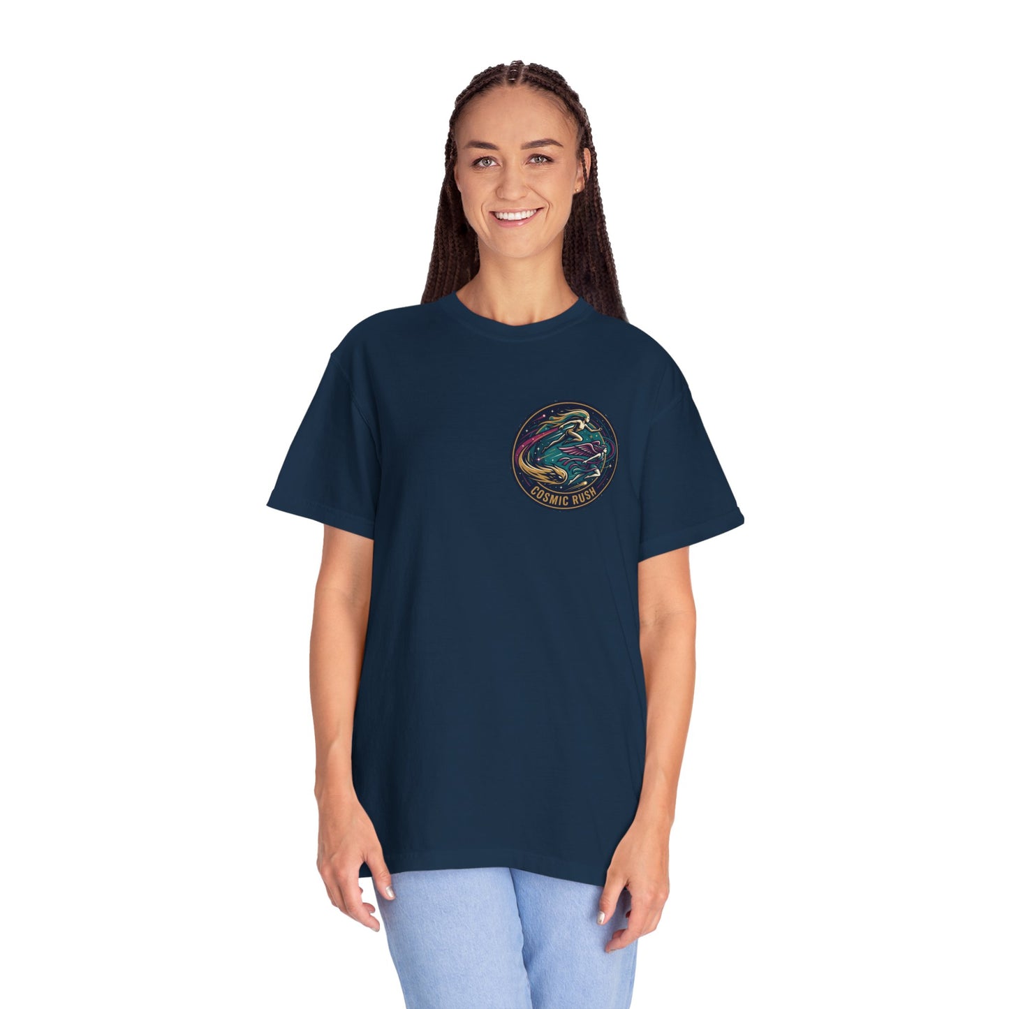 Cosmic Rush Skate T-Shirt – Retro Space Surf Graphic Tee | Vintage Cosmic Wave Shirt, Unisex Casual Tee