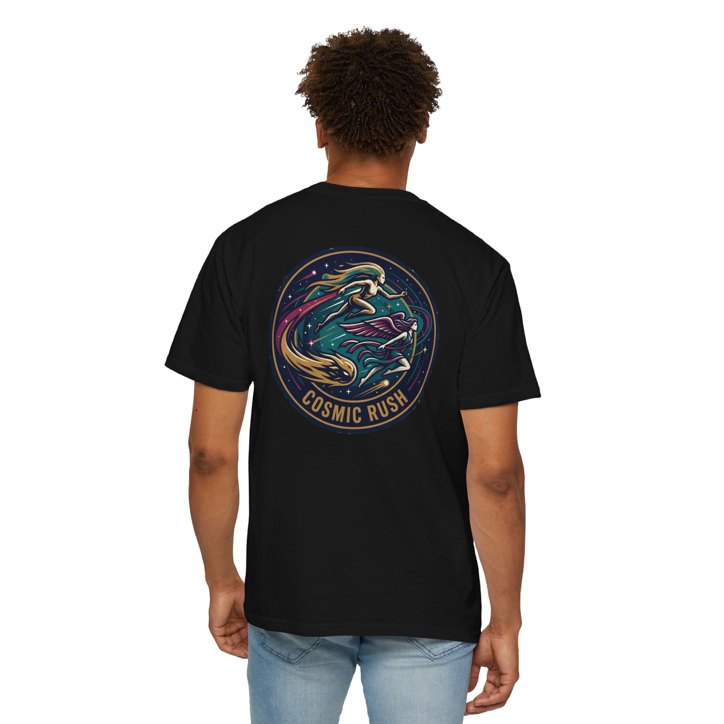 Cosmic Rush Skate T-Shirt – Retro Space Surf Graphic Tee | Vintage Cosmic Wave Shirt, Unisex Casual Tee