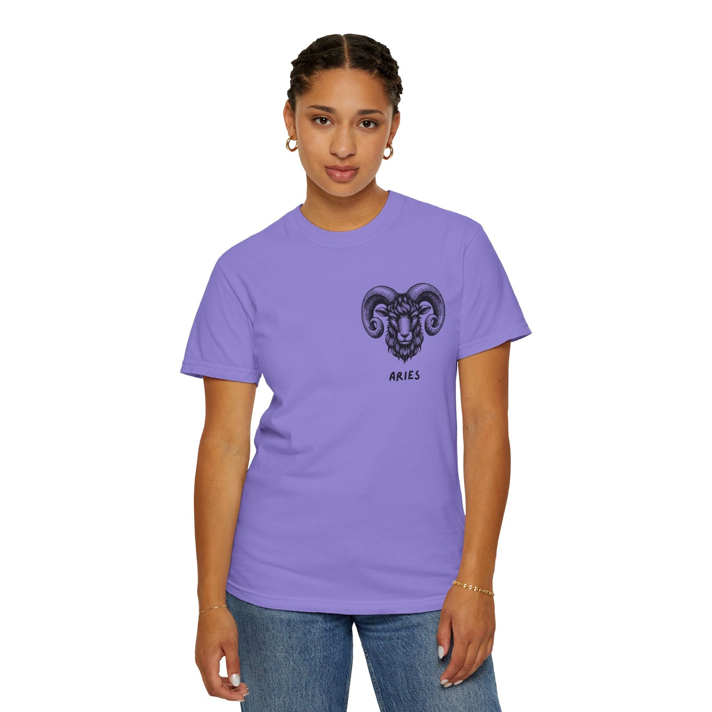 Aries Zodiac T-Shirt – Aries Ram Astrology Graphic Tee | Vintage Star Sign Shirt, Unisex Tee
