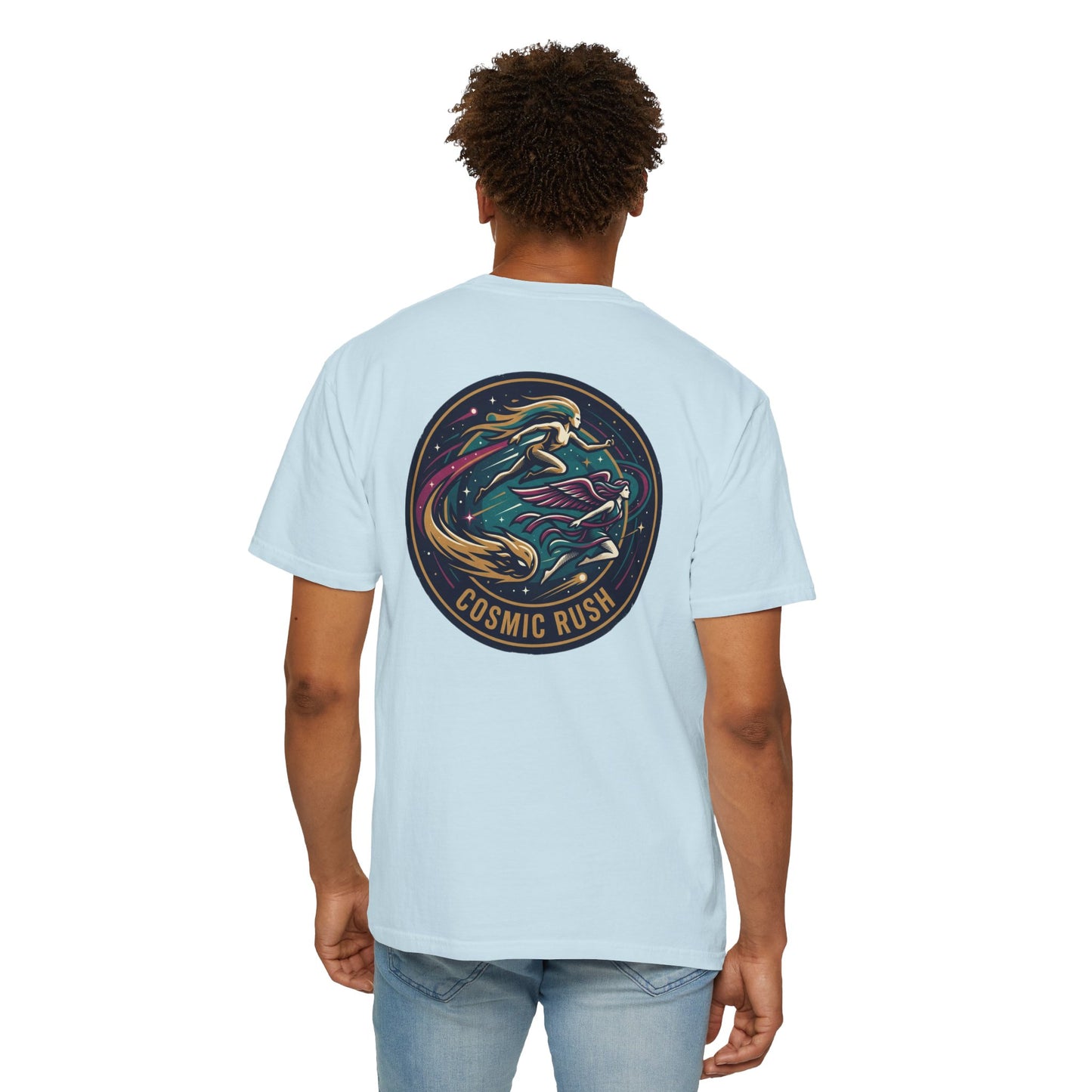 Cosmic Rush Skate T-Shirt – Retro Space Surf Graphic Tee | Vintage Cosmic Wave Shirt, Unisex Casual Tee