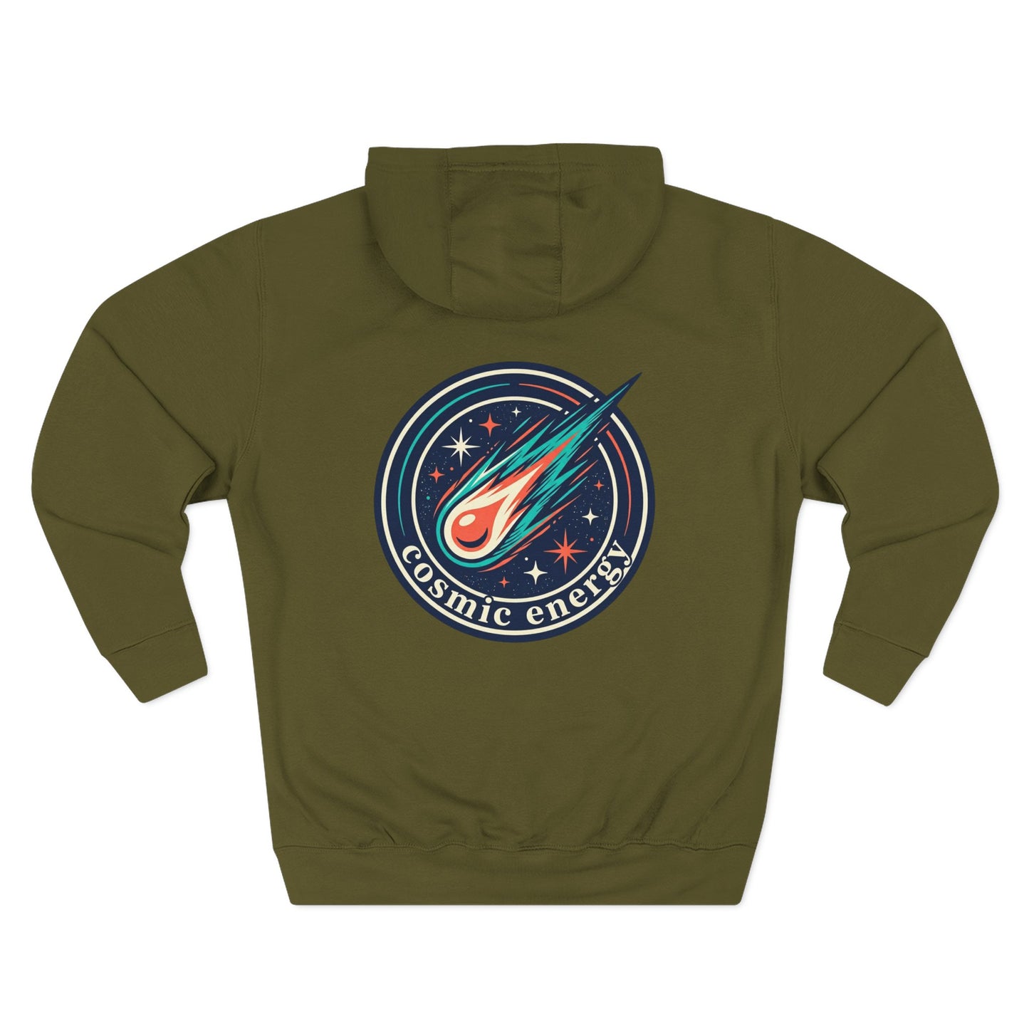 Cosmic Energy Hoodie – Meteor & Shooting Star Graphic Hoodie | Space Aesthetic, Celestial Streetwear, Unisex Hoodie