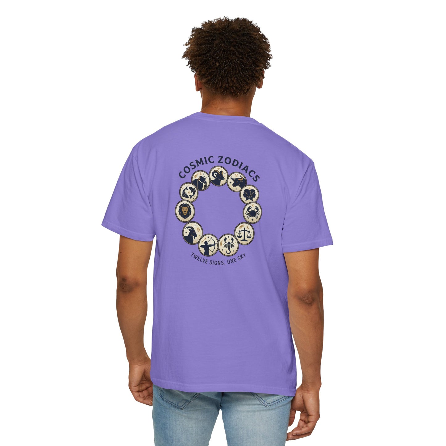 Zodiac Circle T-Shirt – Cosmic Zodiac Astrology Graphic Tee | Celestial Star Sign Shirt, Unisex Tee