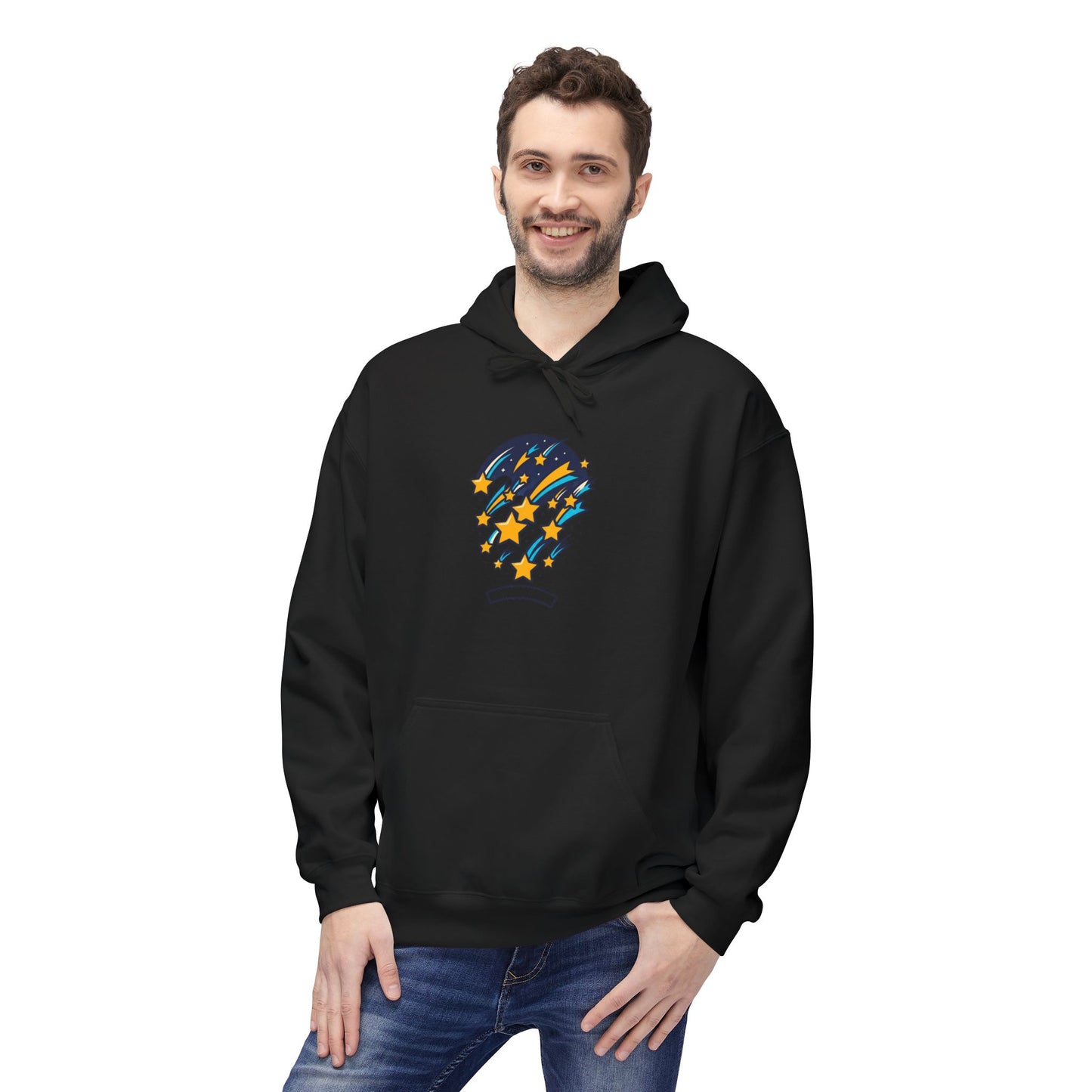 Starfall Hoodie – Shooting Stars Graphic Hoodie | Celestial Aesthetic, Cosmic Streetwear, Unisex Pullover