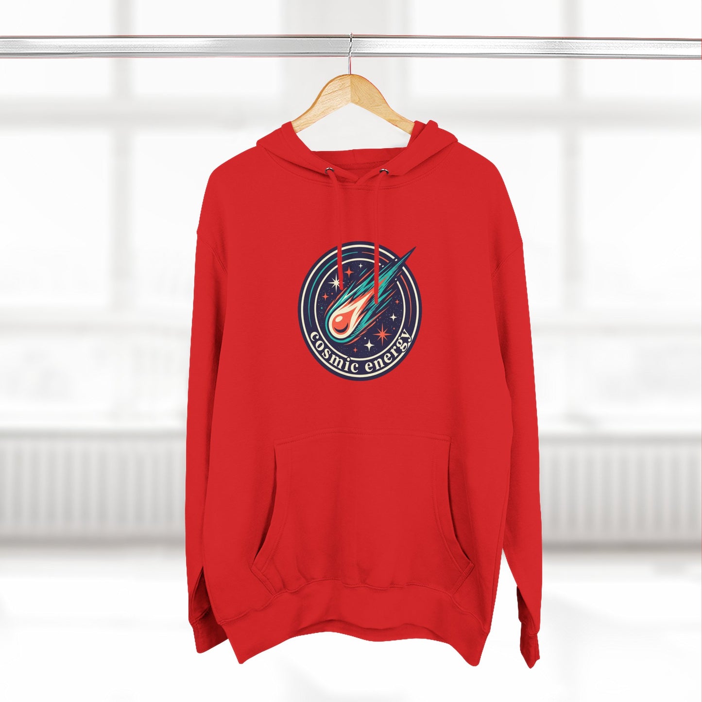 Cosmic Energy Hoodie – Meteor & Shooting Star Graphic Hoodie | Space Aesthetic, Celestial Streetwear, Unisex Hoodie