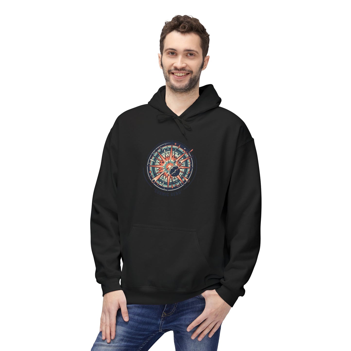 Cosmic Compass Hoodie – Retro Space Navigation Graphic Hoodie | Celestial Streetwear, Vintage Space Aesthetic, Unisex Hoodie