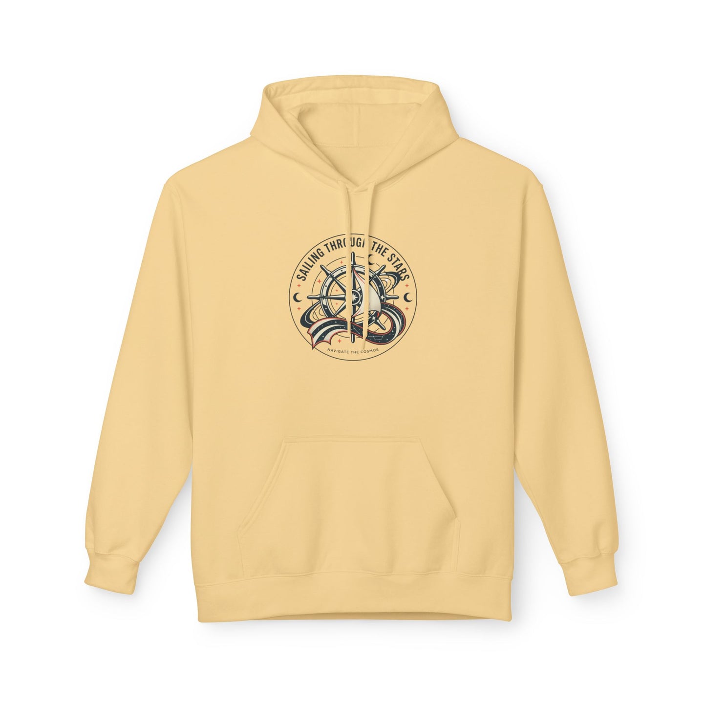 Celestial Nautical Hoodie – Spiritual Ocean Compass & Swirl Design | Astrology, Cosmic Streetwear, Unisex Hoodie