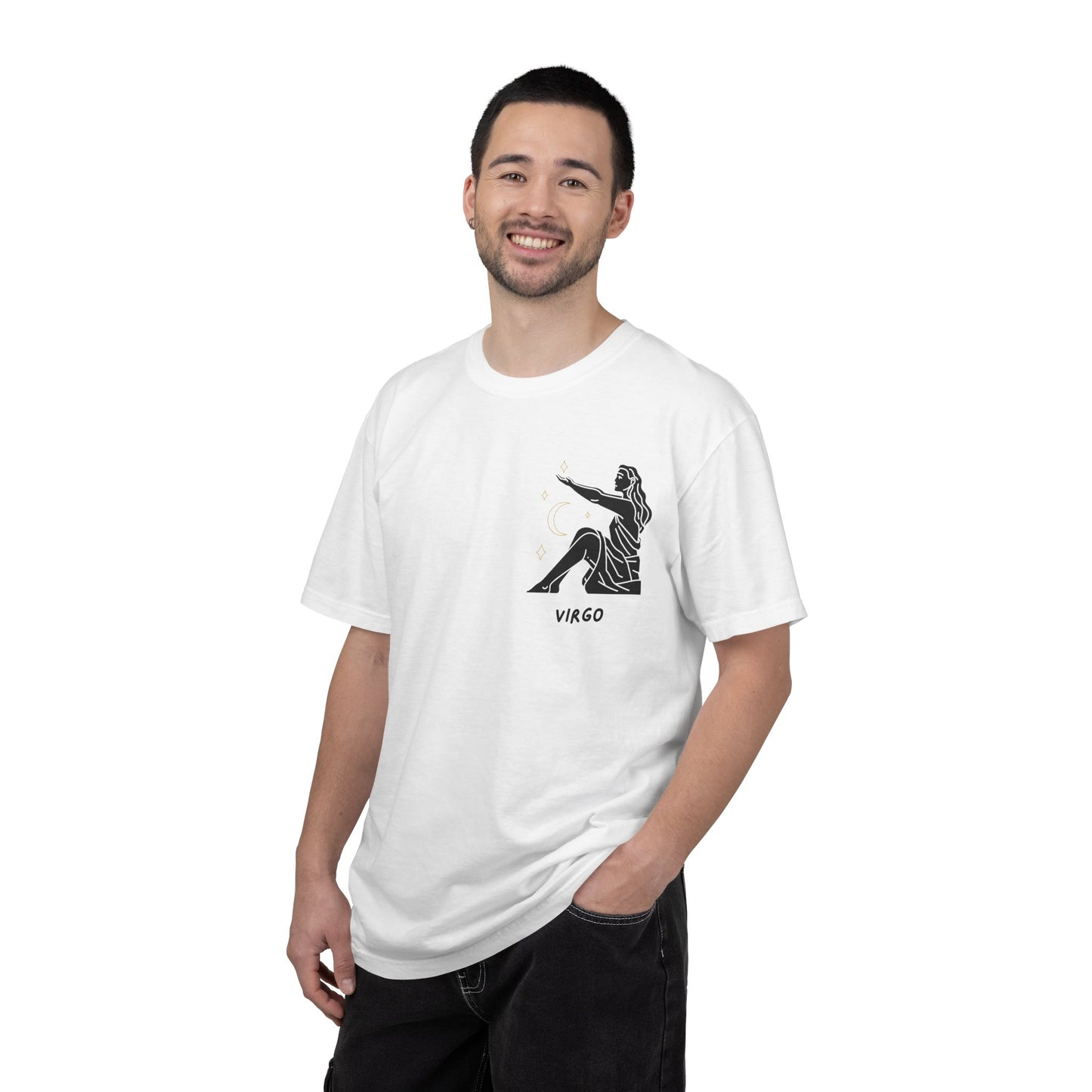 Virgo Zodiac T-Shirt – Minimalist Astrology Tee | Celestial Star Sign Graphic Shirt