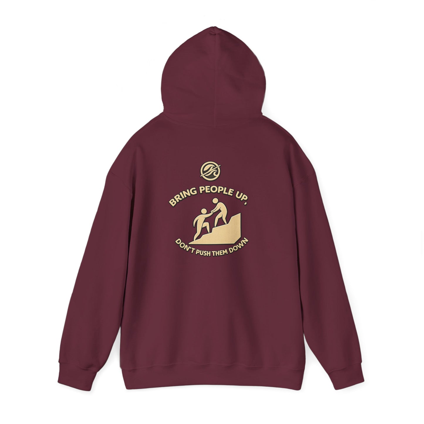 Without Wax Hoodie – “Bring People Up” Motivational Graphic Sweatshirt | Minimal Inspirational Streetwear