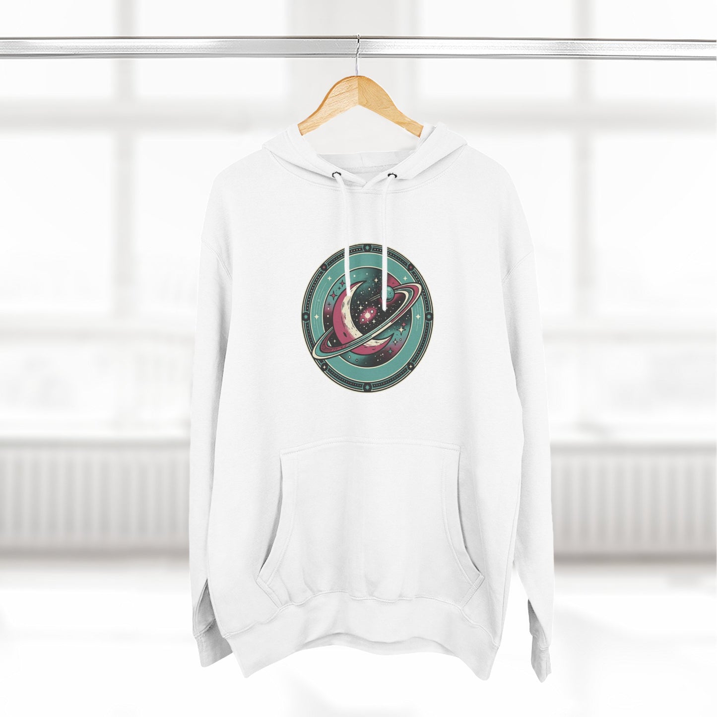 Saturn Planet Hoodie – Retro Space Ring Graphic Hoodie | Minimal Cosmic Aesthetic, Astronomy Hoodie, Unisex Hoodie
