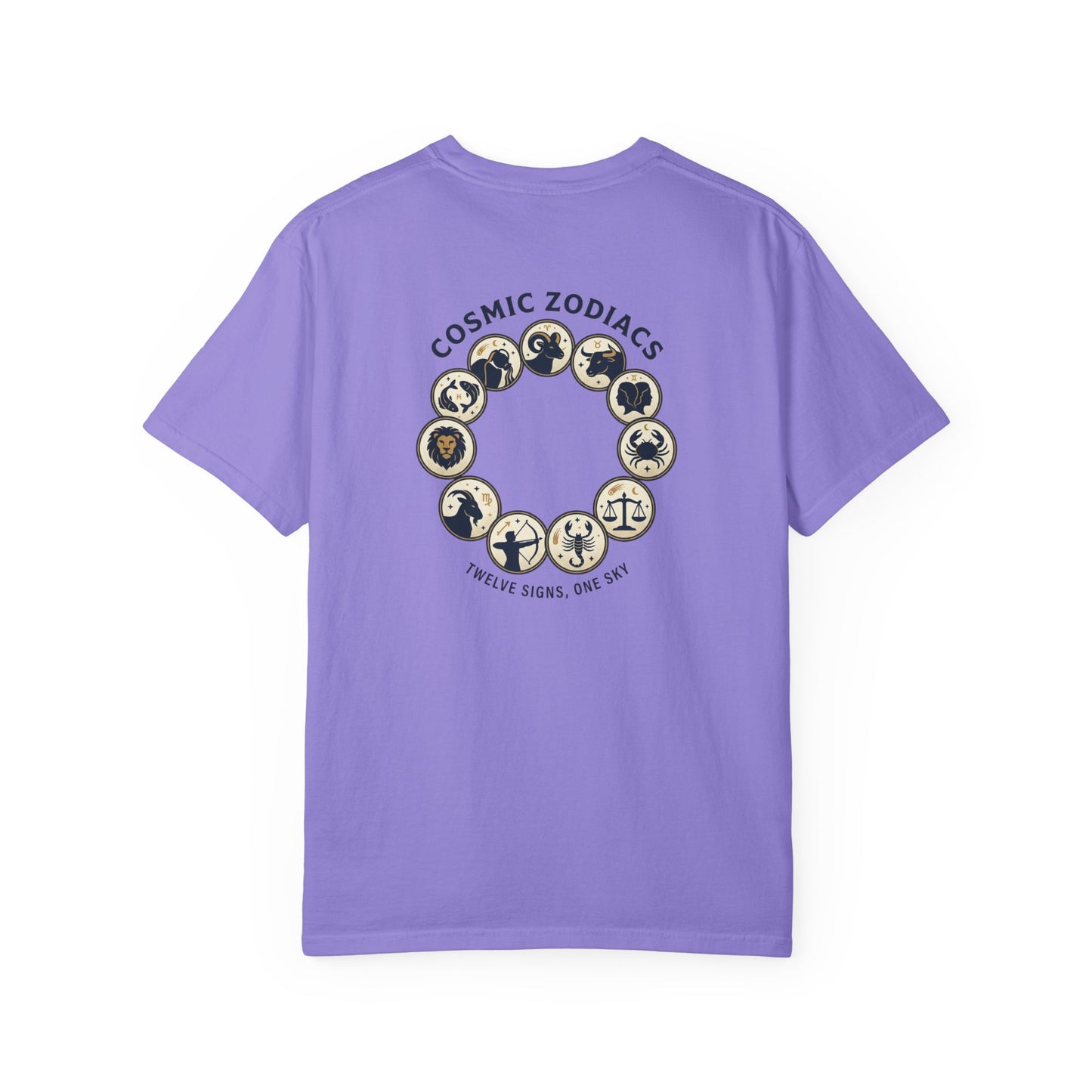Zodiac Circle T-Shirt – Cosmic Zodiac Astrology Graphic Tee | Celestial Star Sign Shirt, Unisex Tee