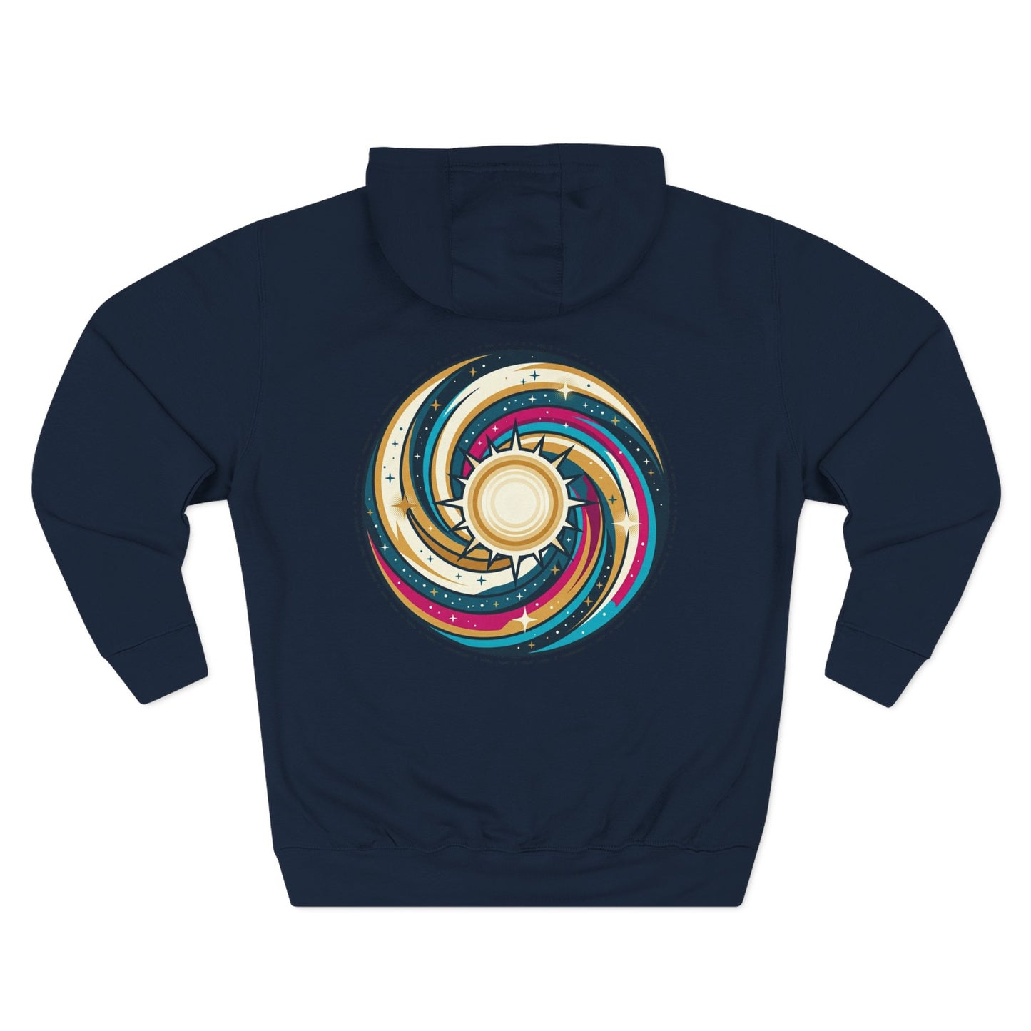 Swirl Sun Hoodie – Cosmic Spiral Sun Graphic Hoodie | Psychedelic Space Aesthetic, Celestial Streetwear, Unisex Hoodie