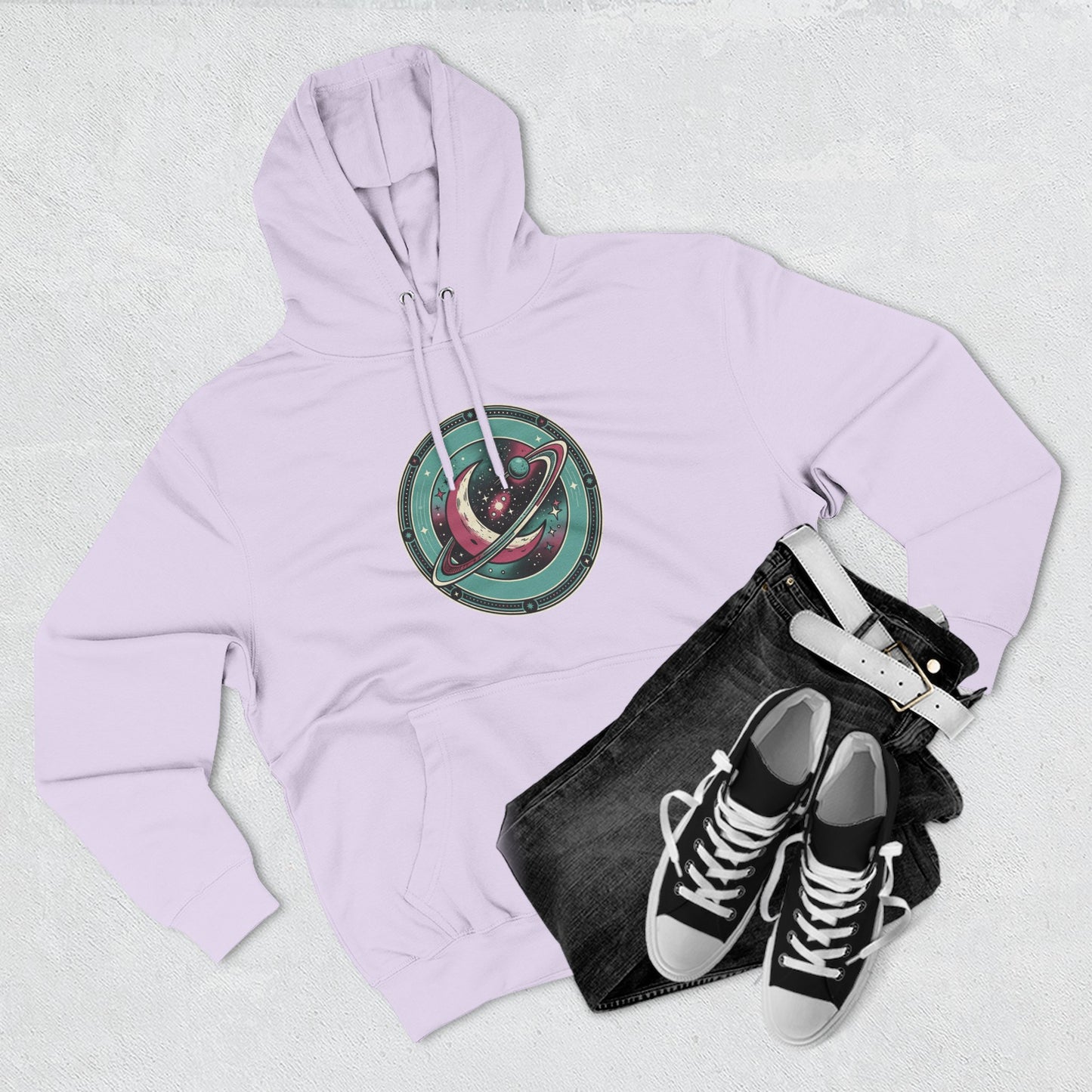 Saturn Planet Hoodie – Retro Space Ring Graphic Hoodie | Minimal Cosmic Aesthetic, Astronomy Hoodie, Unisex Hoodie