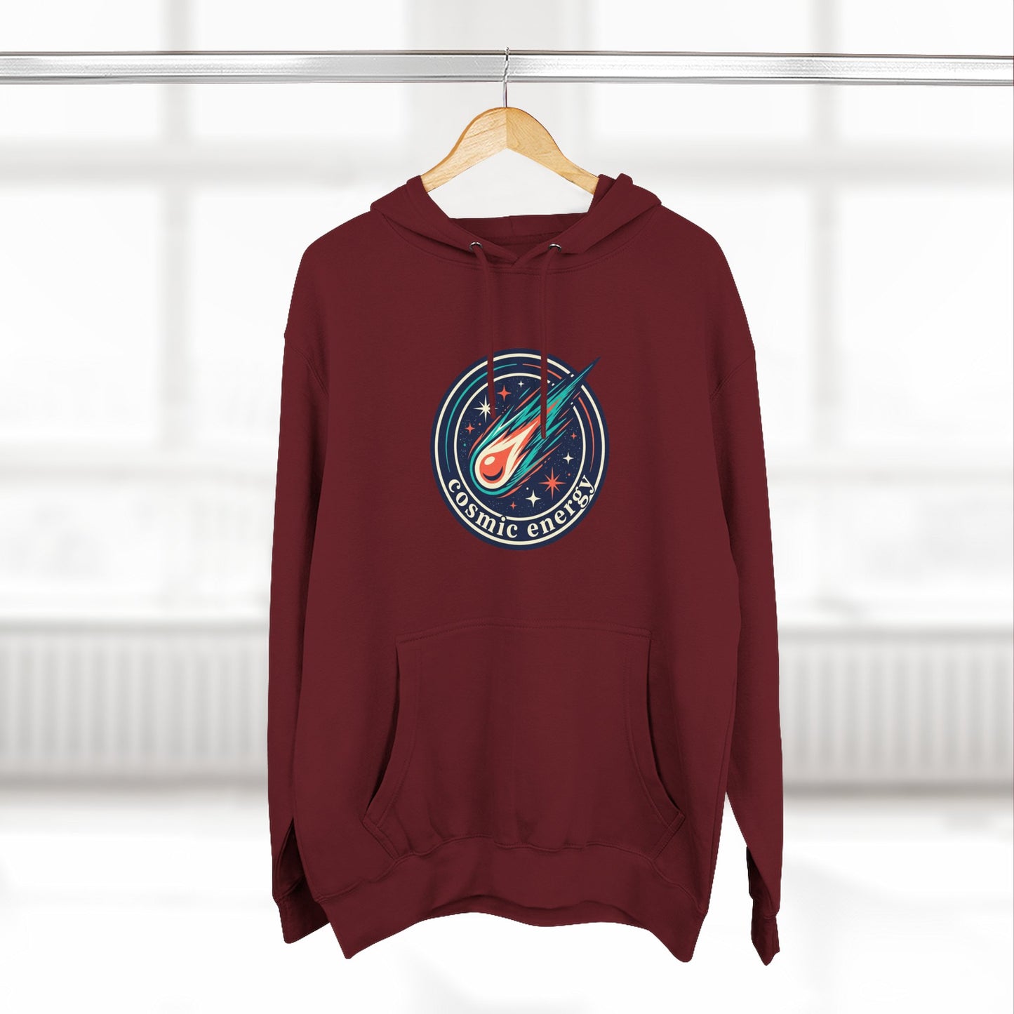 Cosmic Energy Hoodie – Meteor & Shooting Star Graphic Hoodie | Space Aesthetic, Celestial Streetwear, Unisex Hoodie