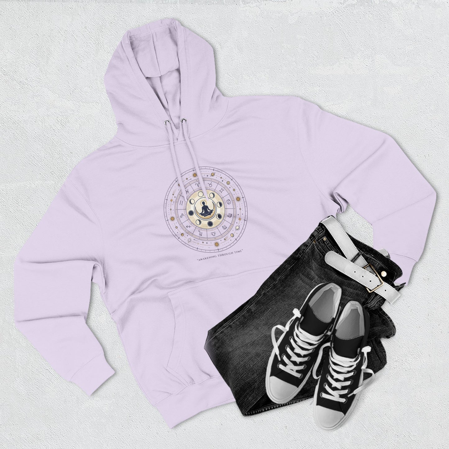 Zodiac Meditation Hoodie – Celestial Birth Chart Mandala Hoodie | Spiritual Astrology Sweatshirt, Unisex Hoodie