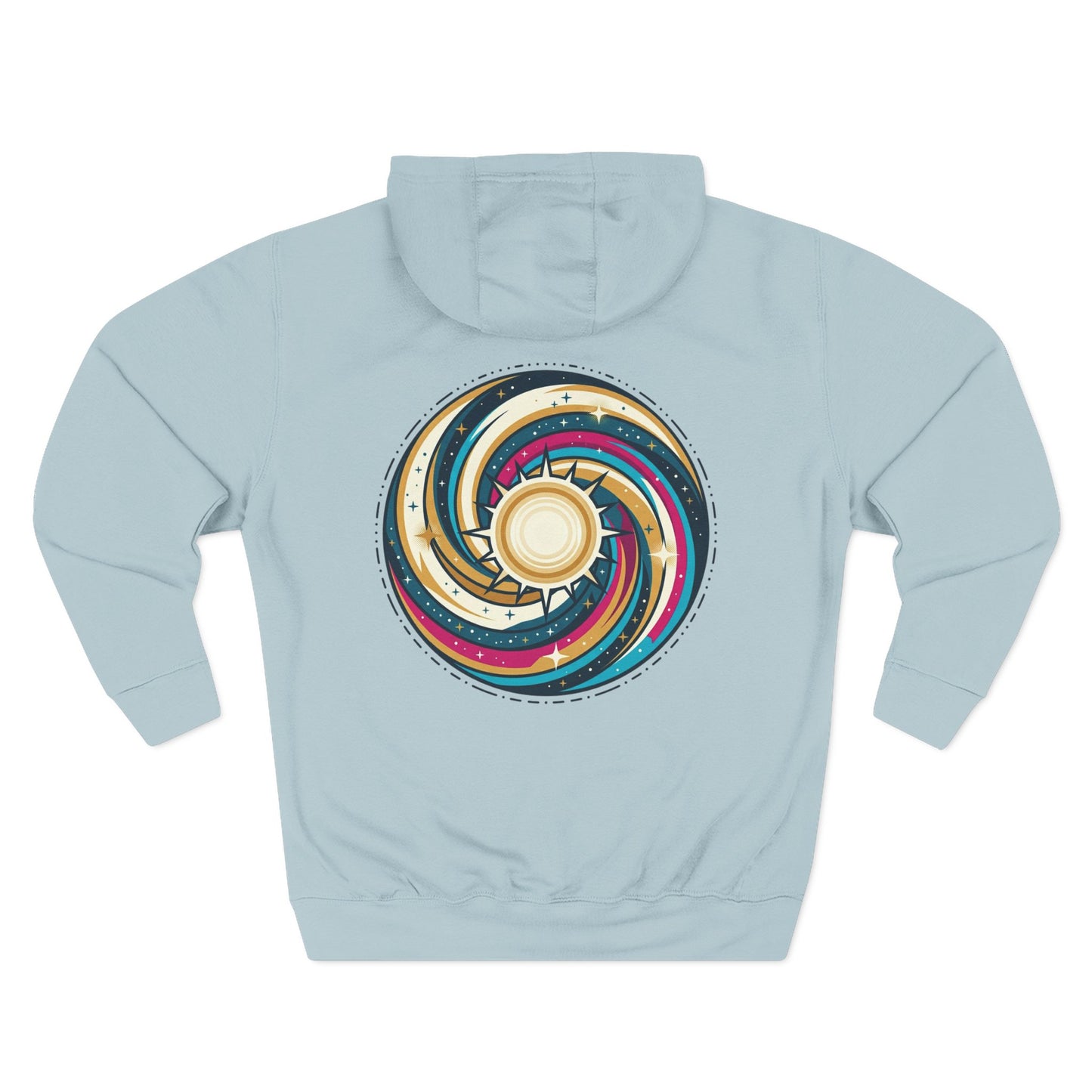 Swirl Sun Hoodie – Cosmic Spiral Sun Graphic Hoodie | Psychedelic Space Aesthetic, Celestial Streetwear, Unisex Hoodie